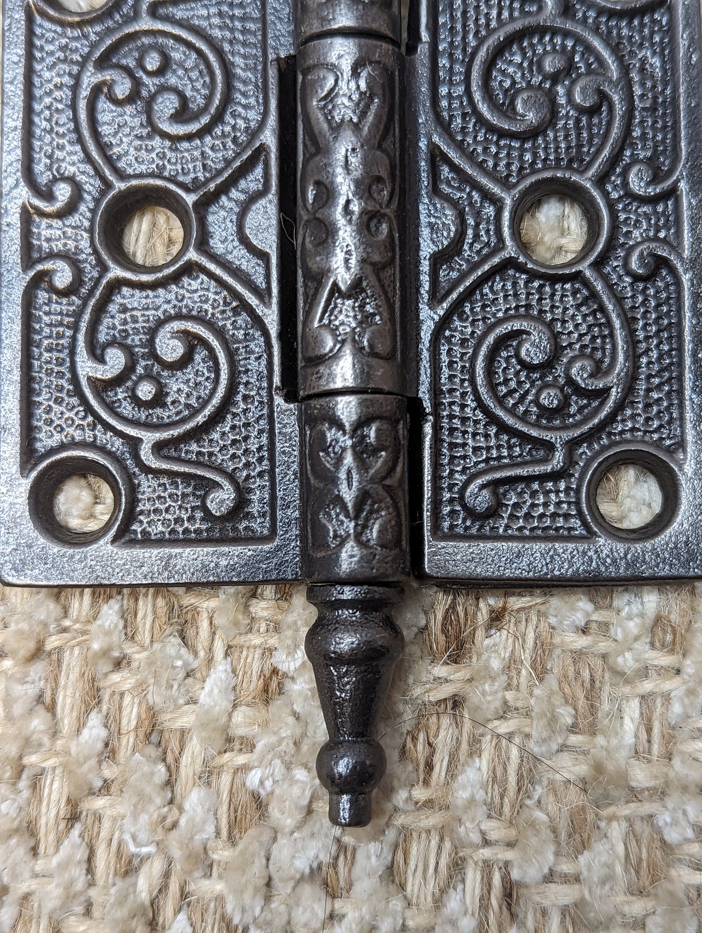 3" x 3" Antique Ornate Cast Iron Steeple Hinge