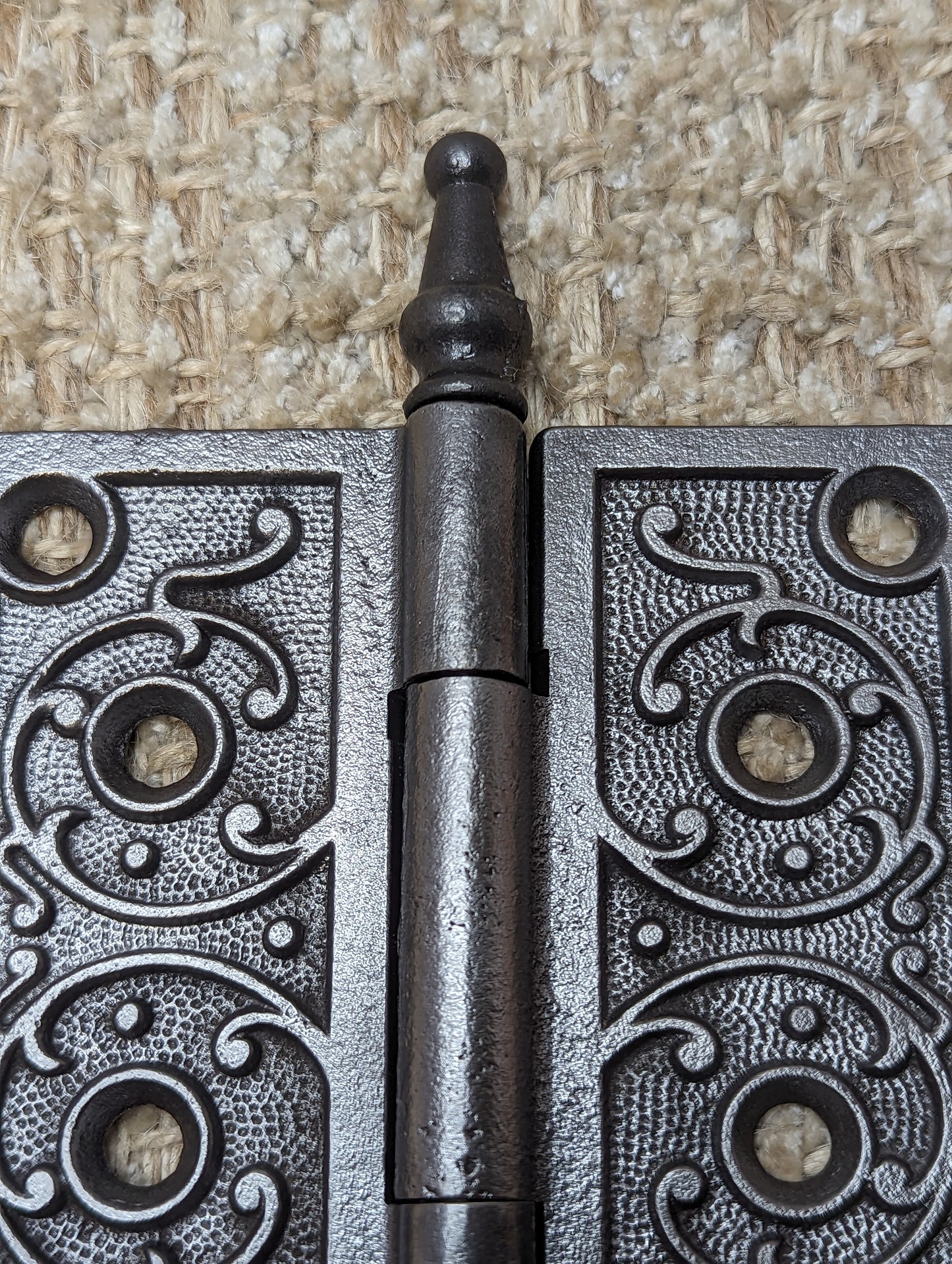 4" x 4" Antique Ornate Cast Iron Steeple Hinge