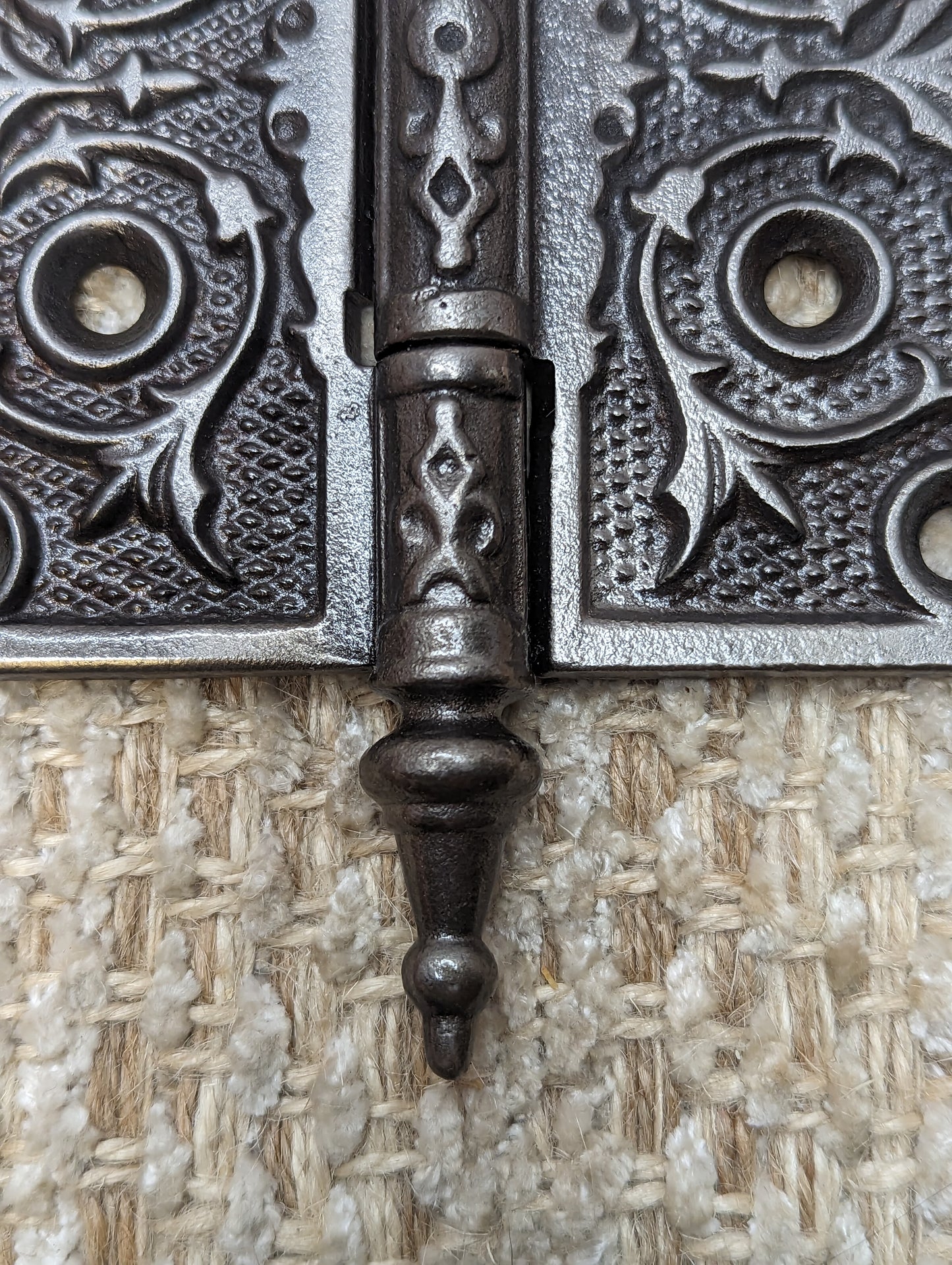 4" x 4" Antique Ornate Cast Iron Steeple Hinge