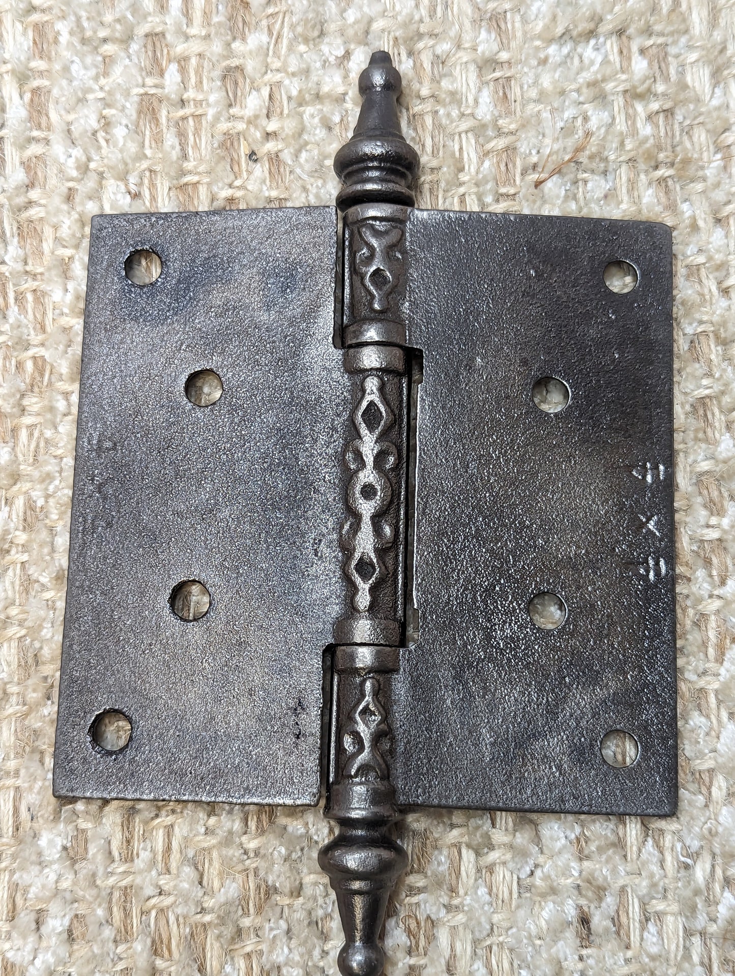 4" x 4" Antique Ornate Cast Iron Steeple Hinge