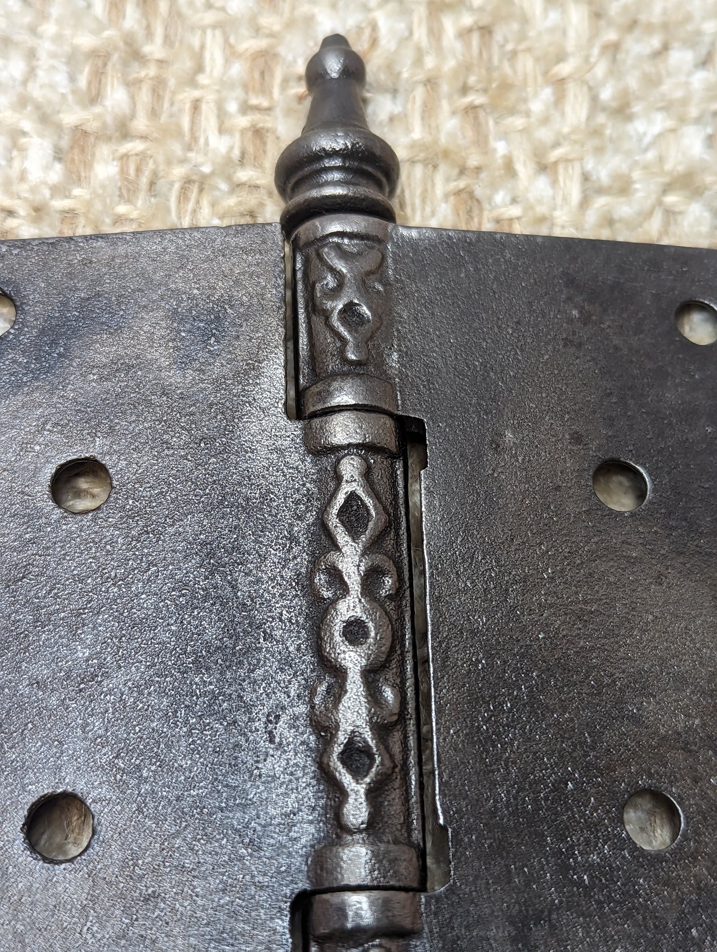 4" x 4" Antique Ornate Cast Iron Steeple Hinge