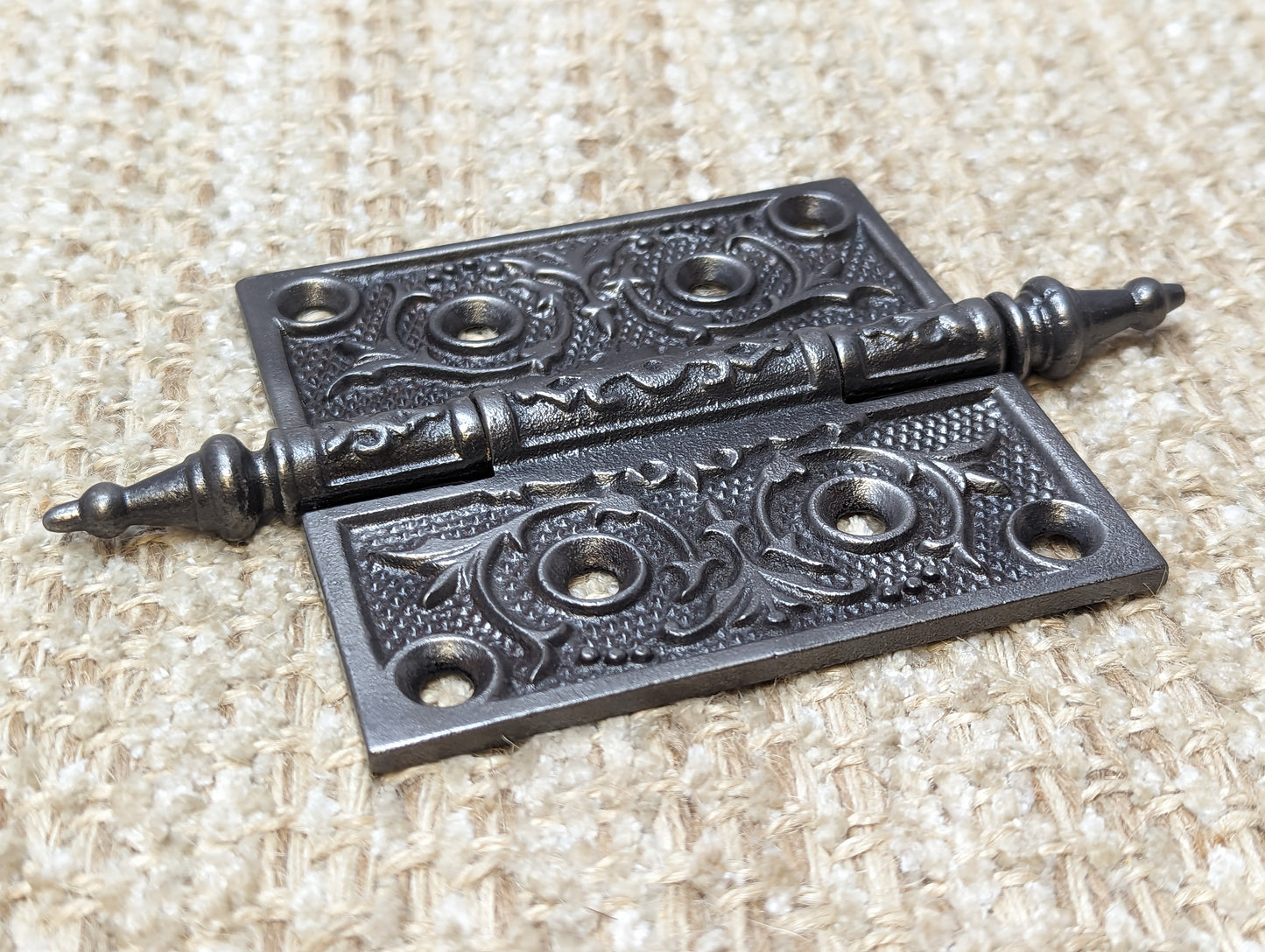 4" x 4" Antique Ornate Cast Iron Steeple Hinge