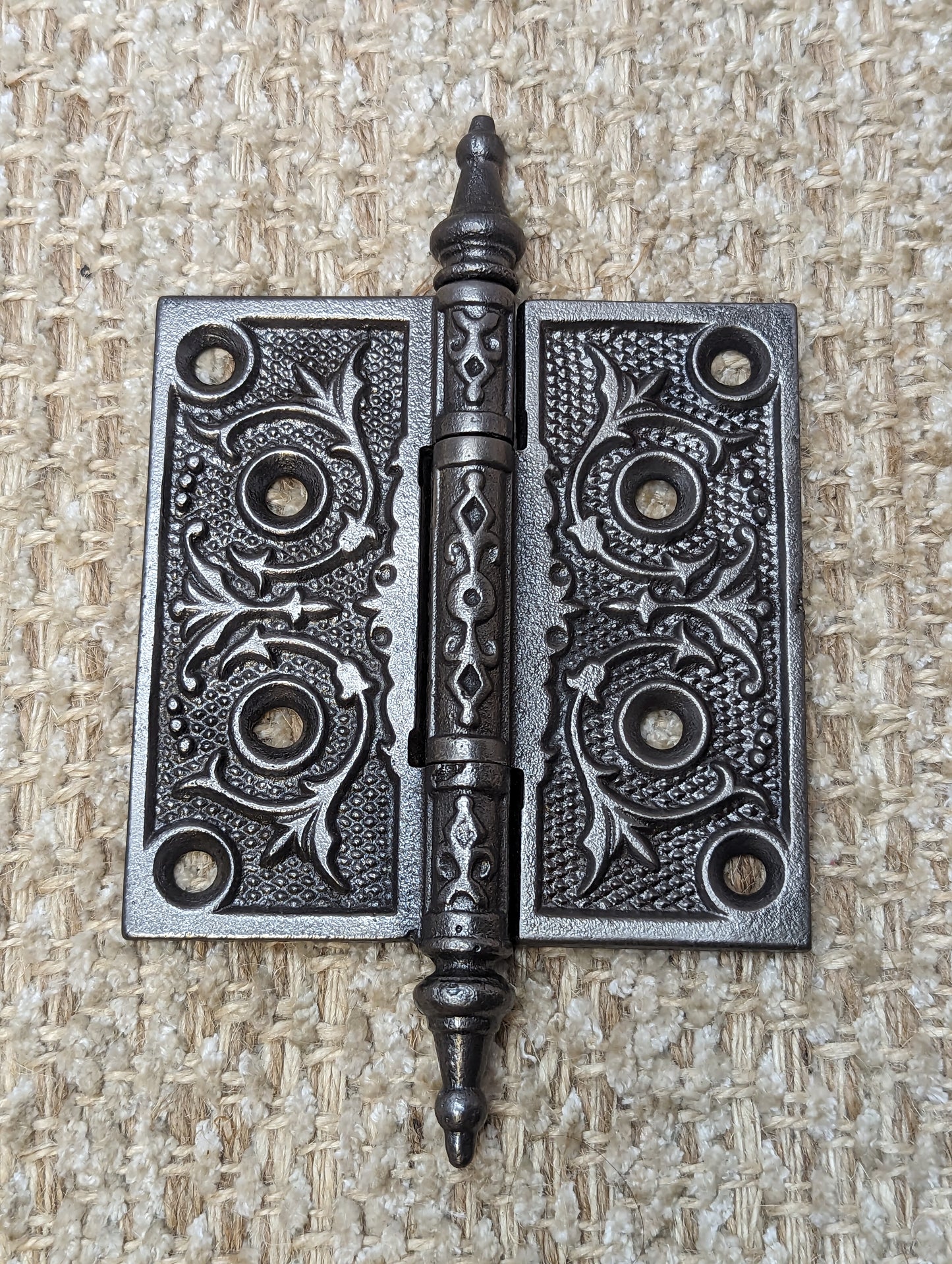 4" x 4" Antique Ornate Cast Iron Steeple Hinge