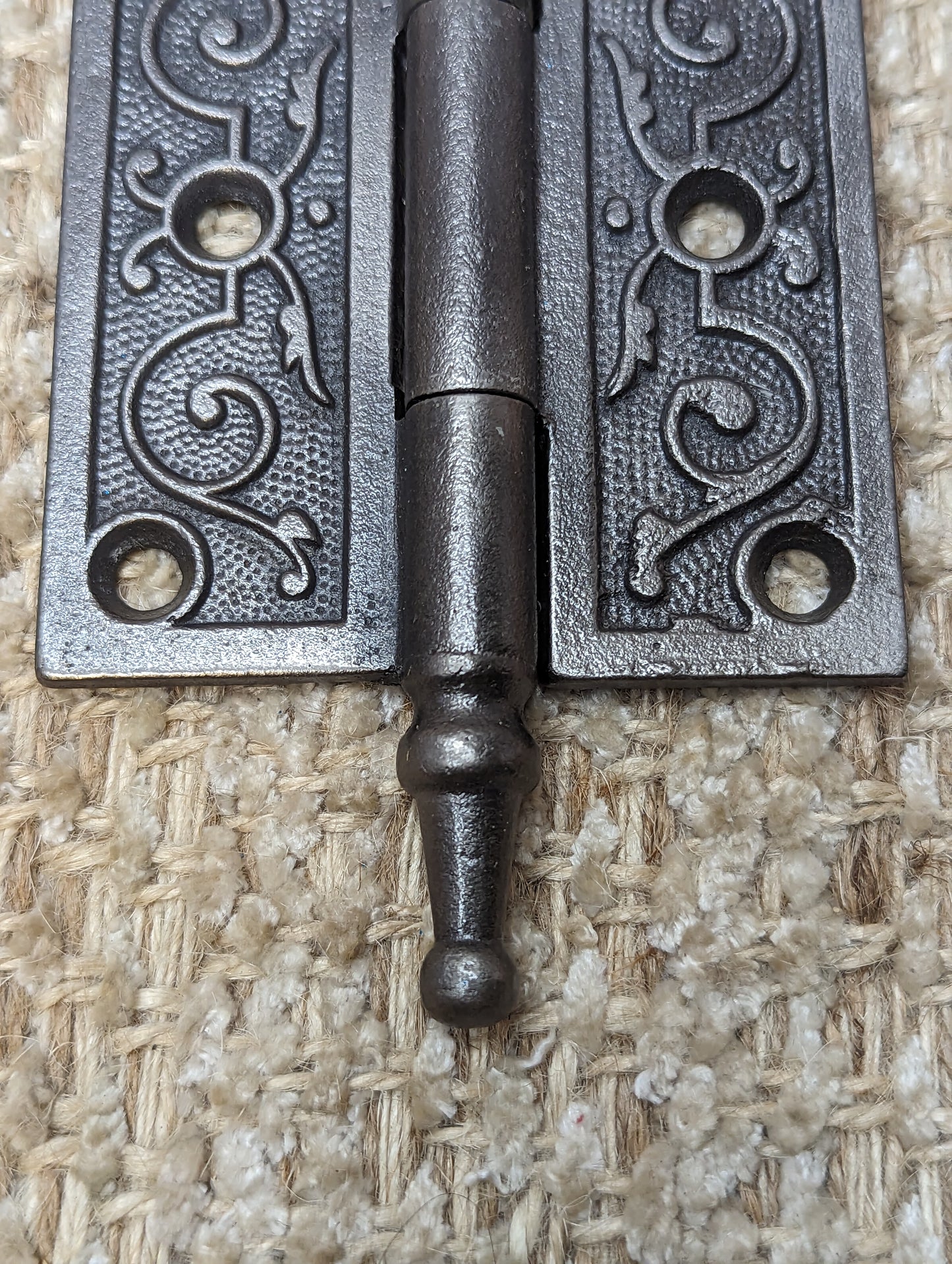 3" x 3 1/2" Antique Ornate Cast Iron Steeple Hinge