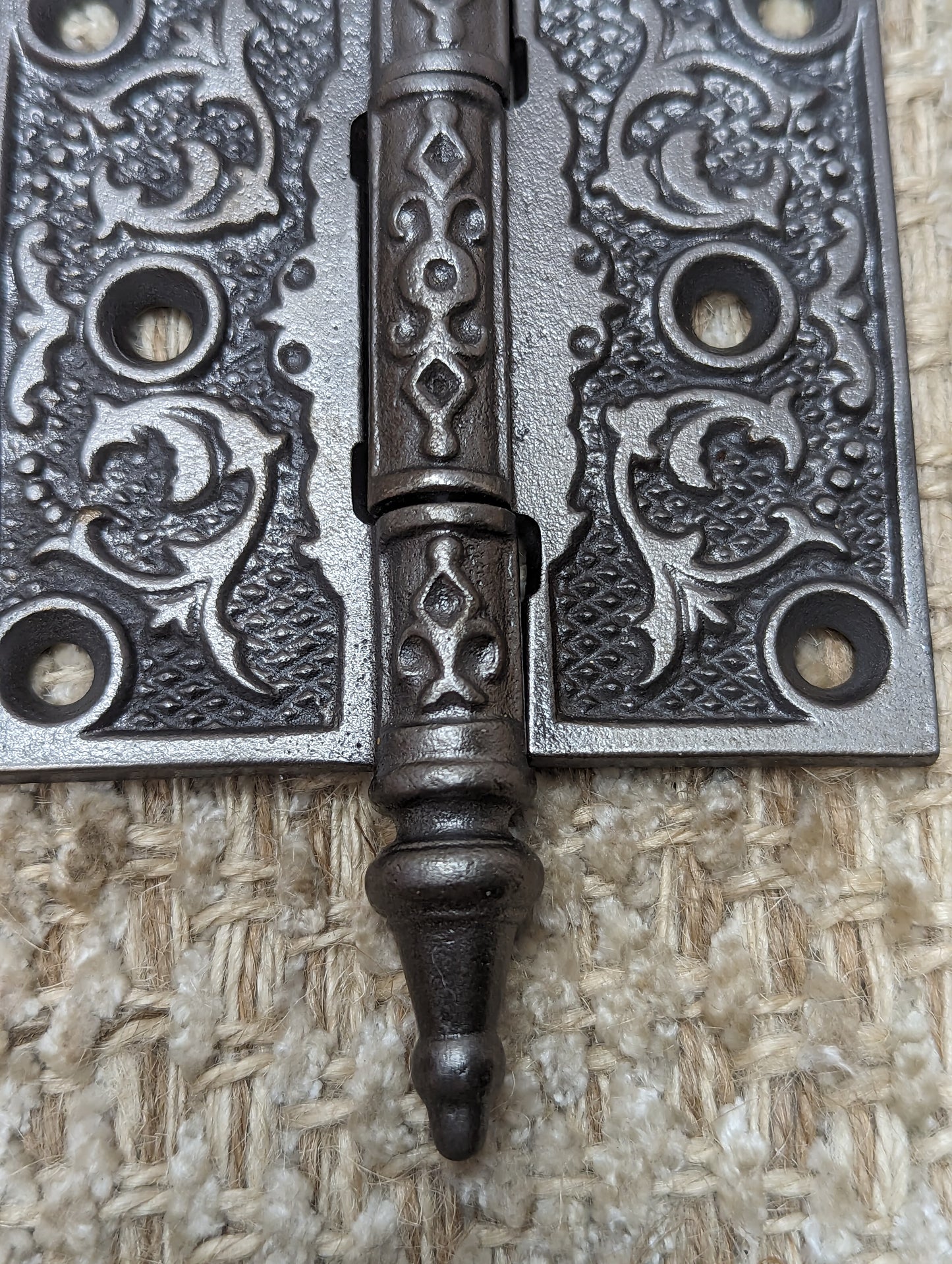 3" x 3" Antique Ornate Cast Iron Steeple Hinge