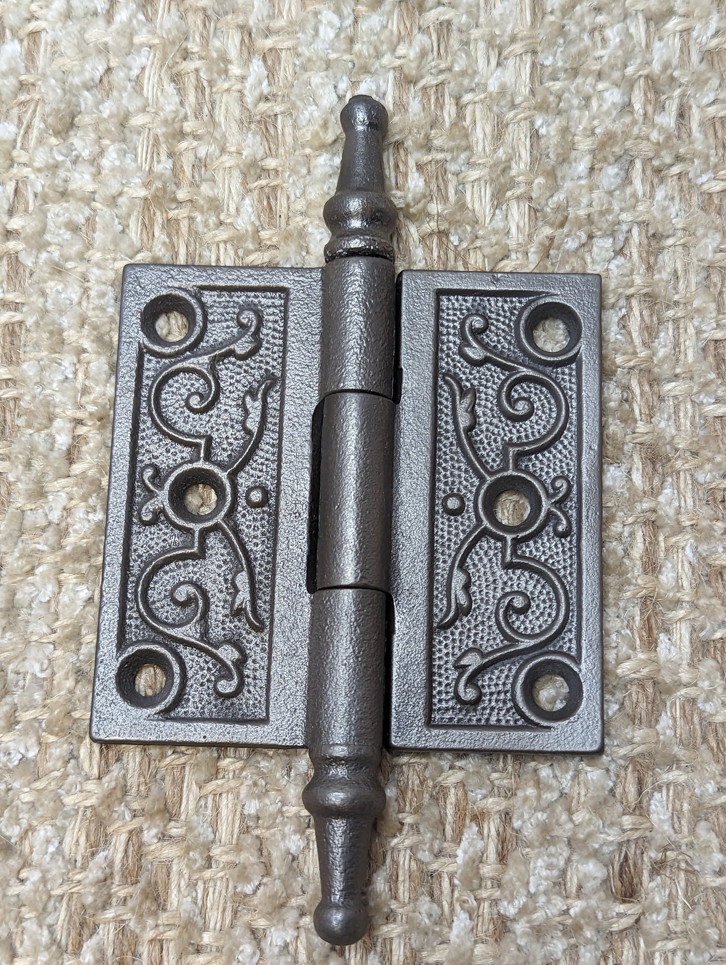 3" x 3" Antique Ornate Cast Iron Steeple Hinge