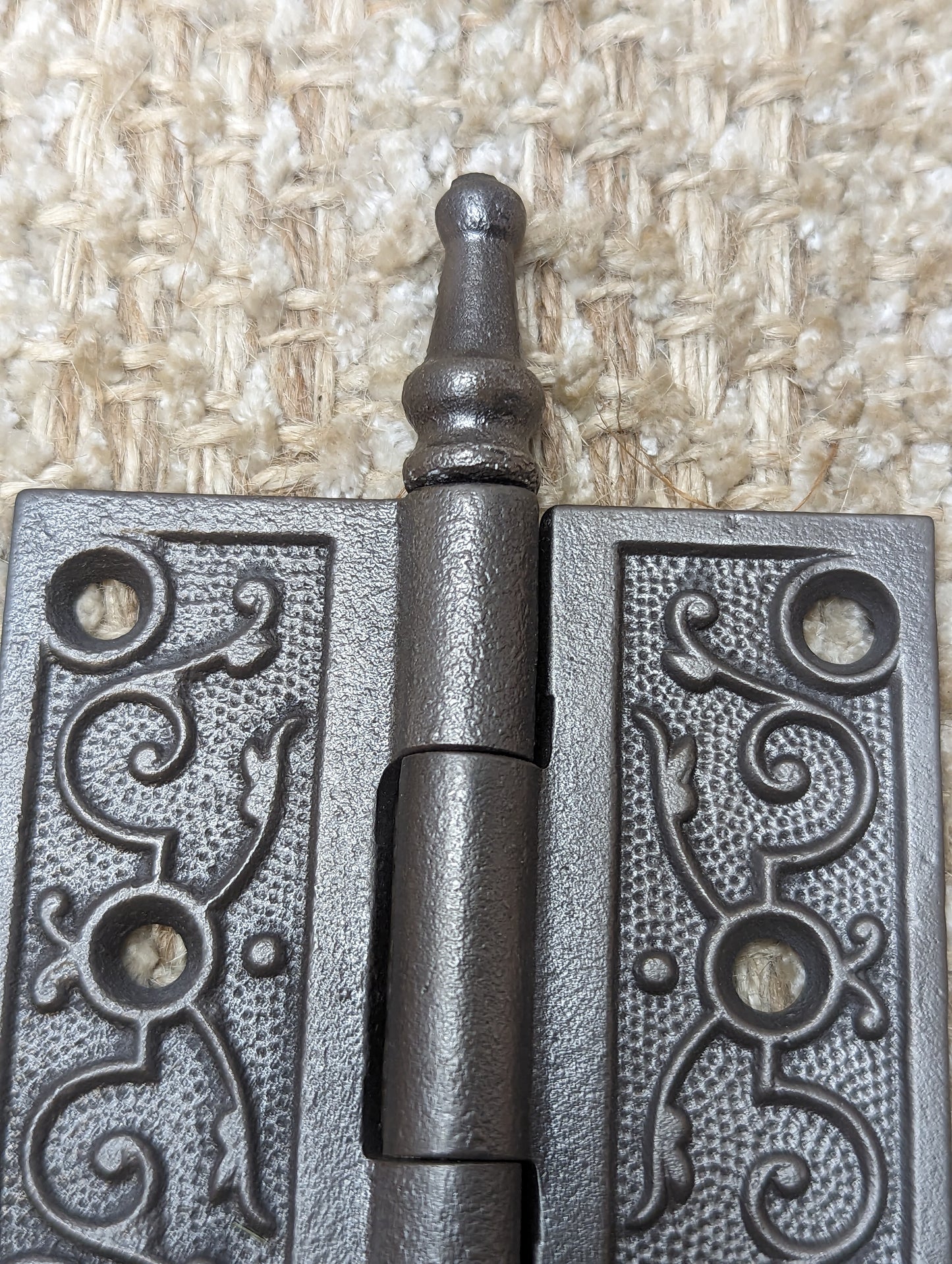 3" x 3" Antique Ornate Cast Iron Steeple Hinge