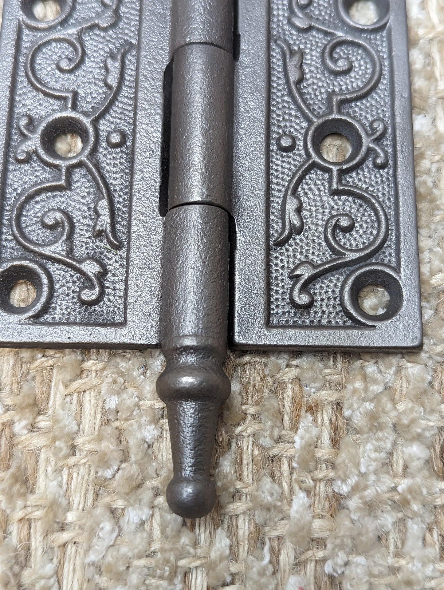 3" x 3" Antique Ornate Cast Iron Steeple Hinge