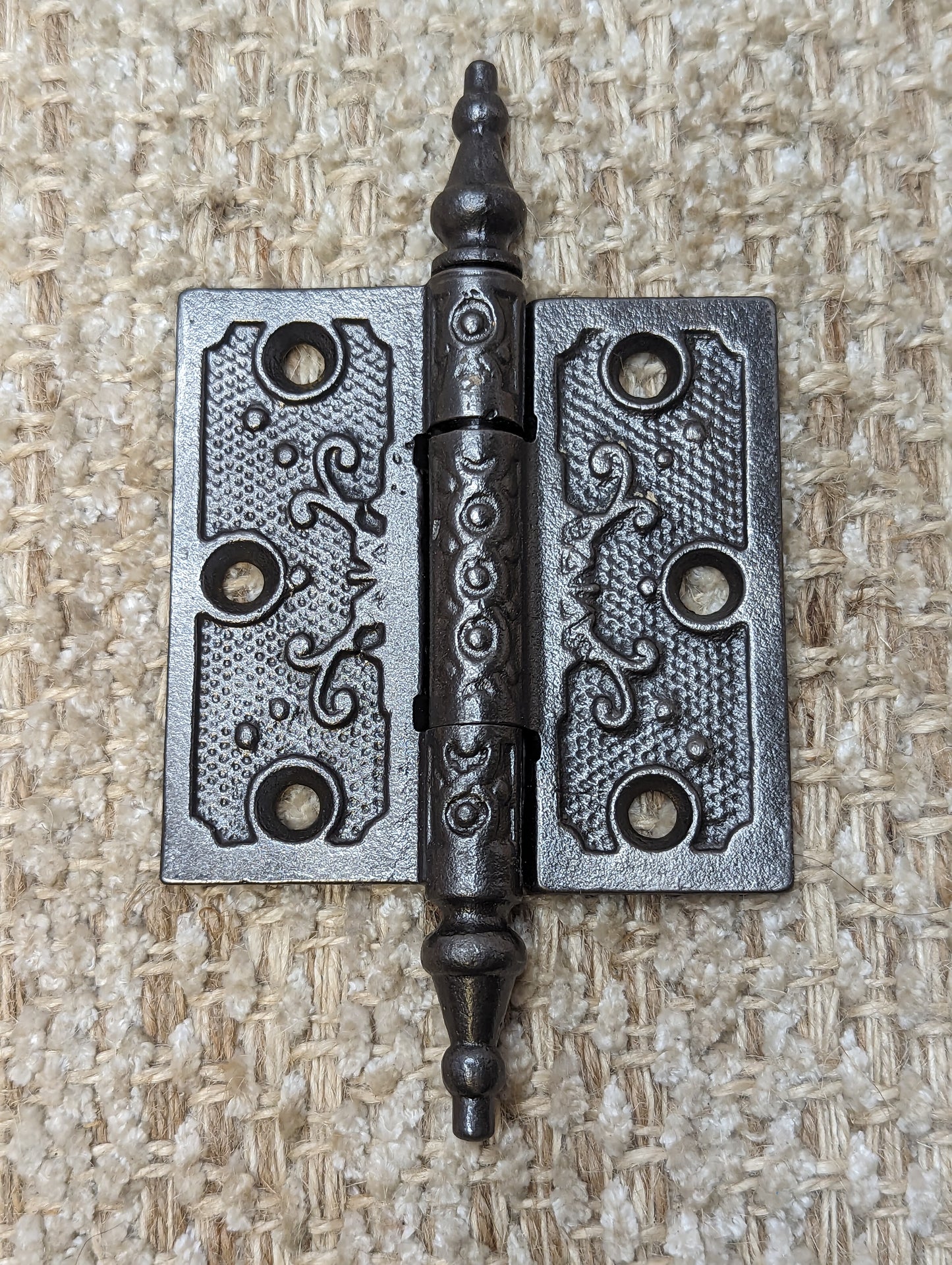 3" x 3" Antique Ornate Cast Iron Steeple Hinge