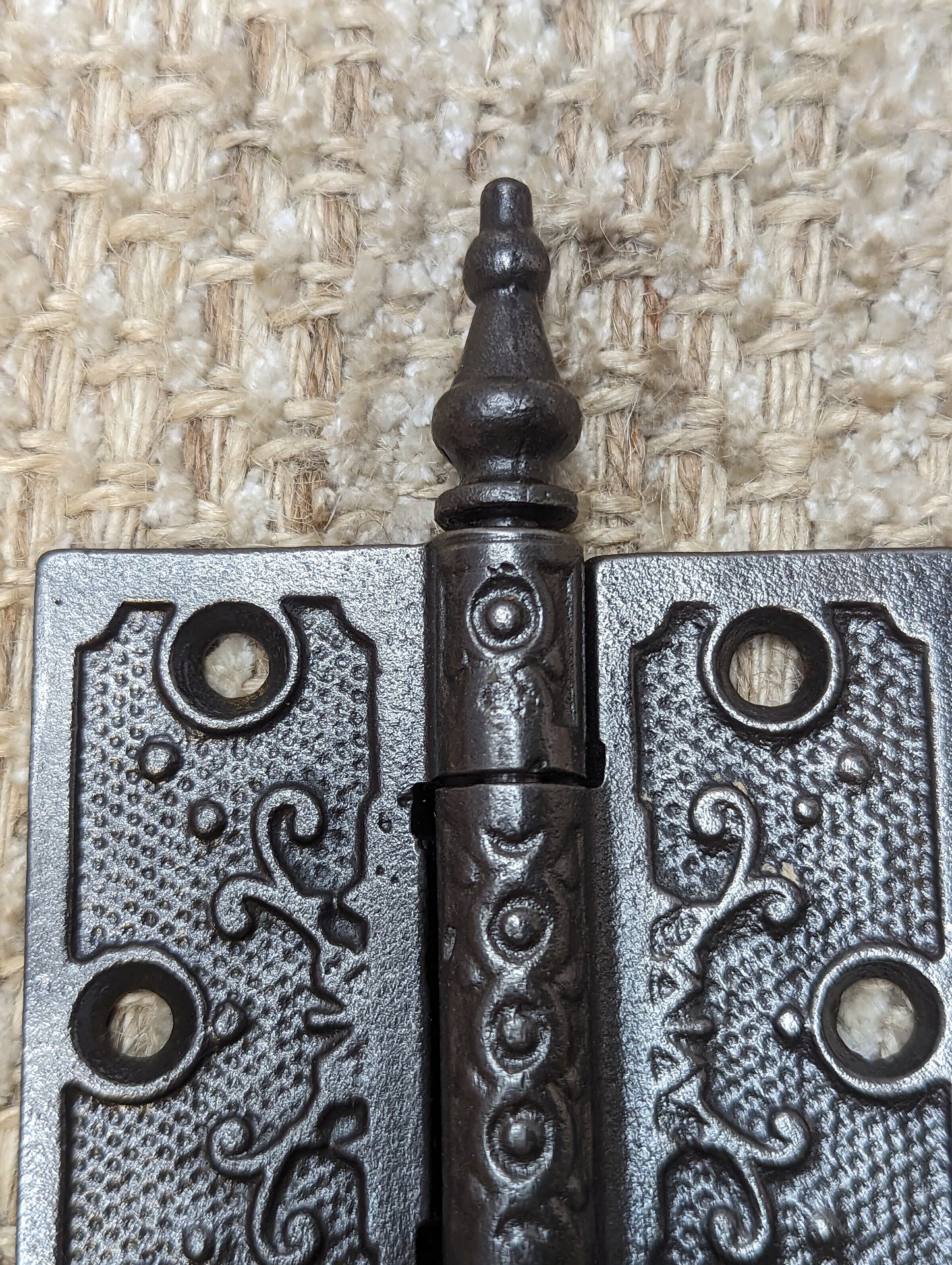 3" x 3" Antique Ornate Cast Iron Steeple Hinge