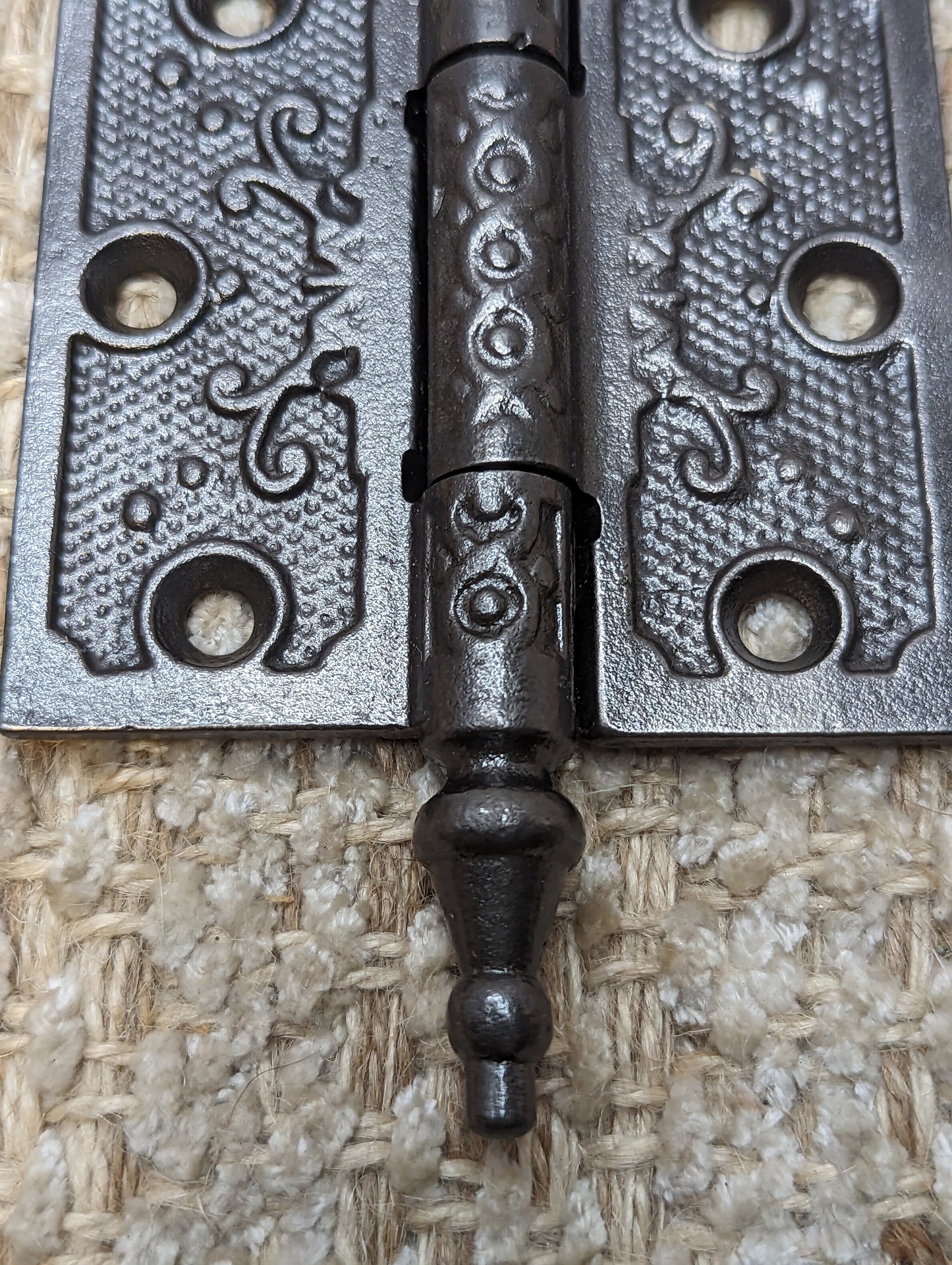 3" x 3" Antique Ornate Cast Iron Steeple Hinge