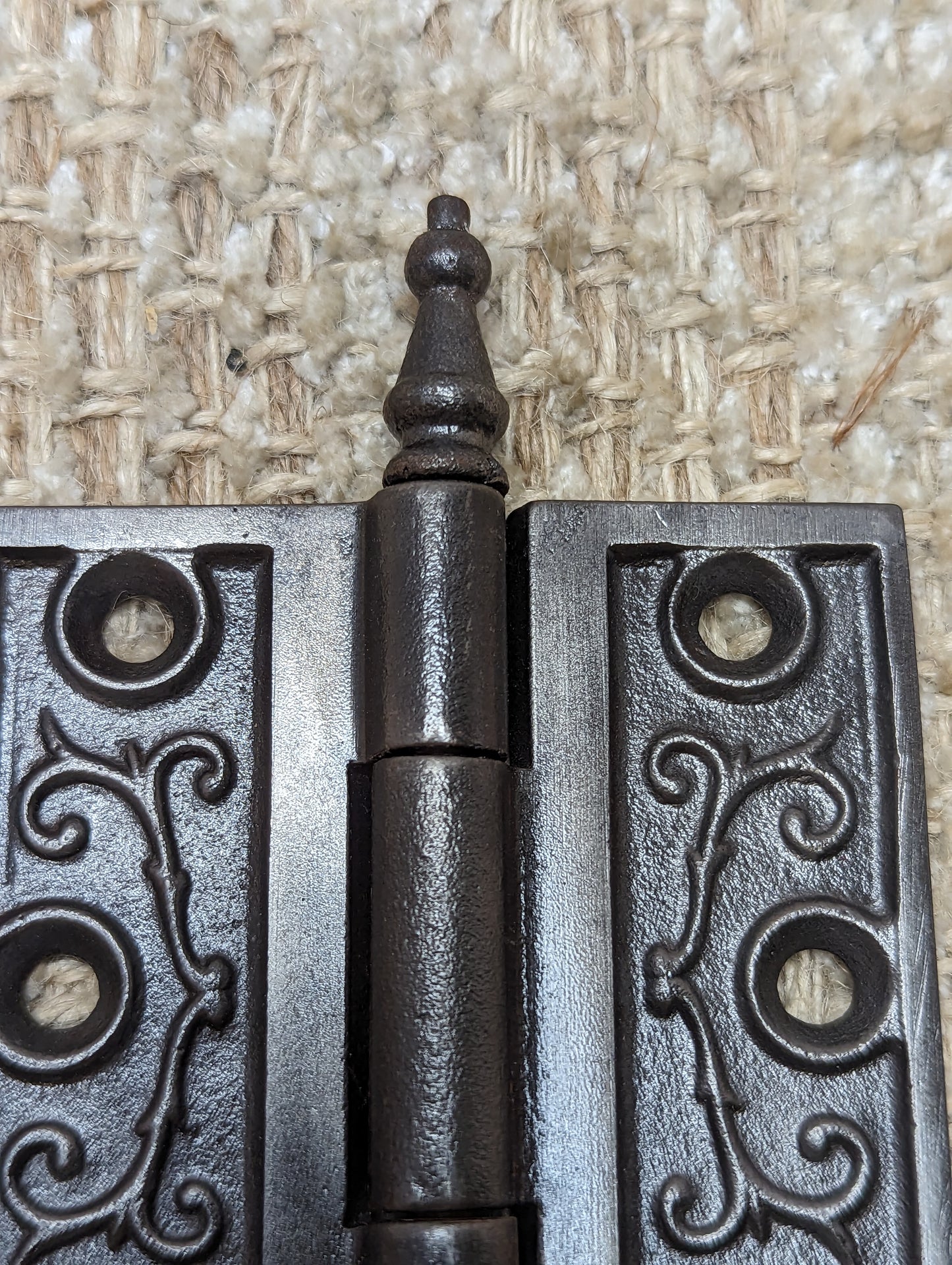 3" x 3" Antique Ornate Cast Iron Steeple Hinge