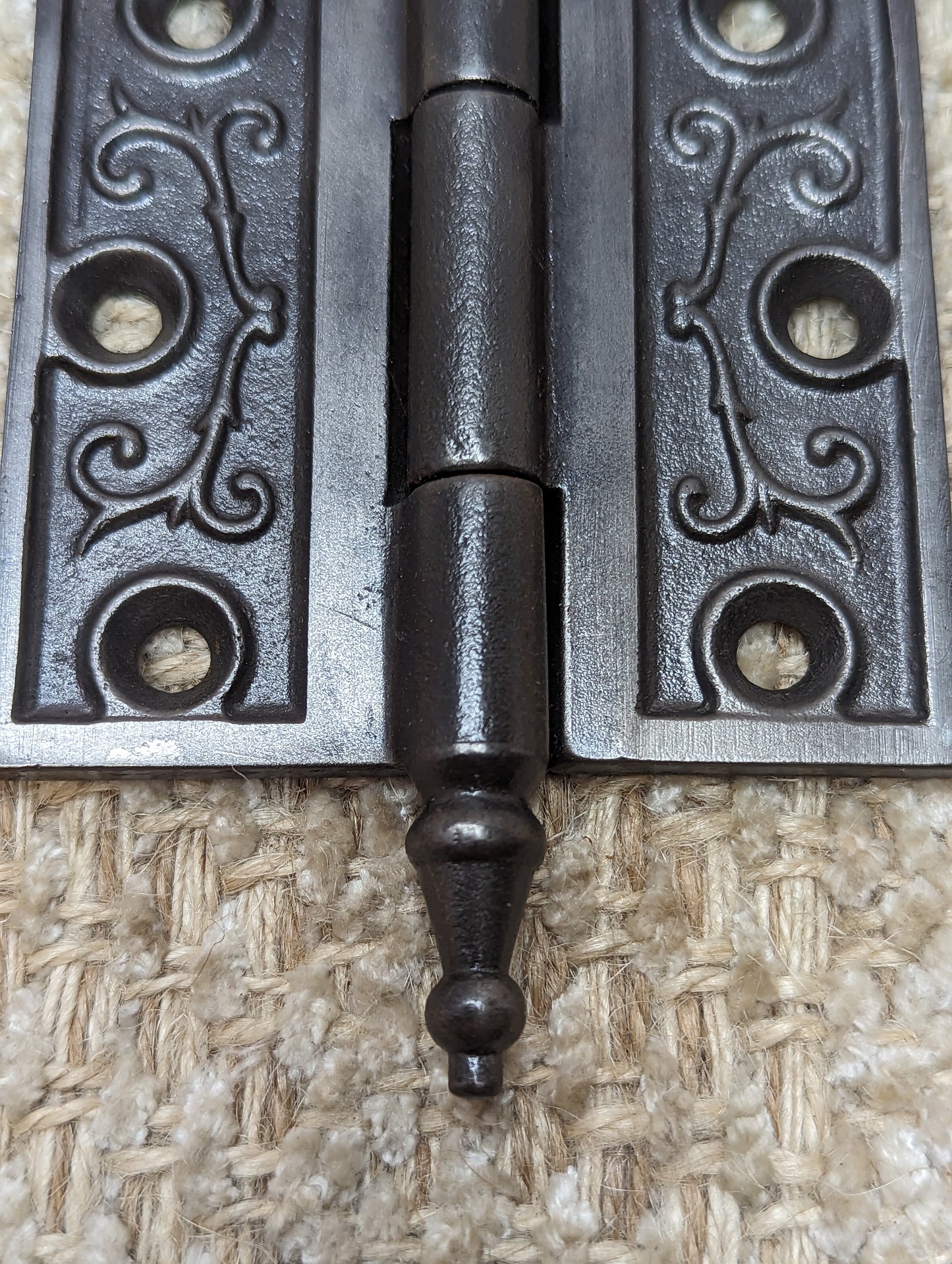 3" x 3" Antique Ornate Cast Iron Steeple Hinge