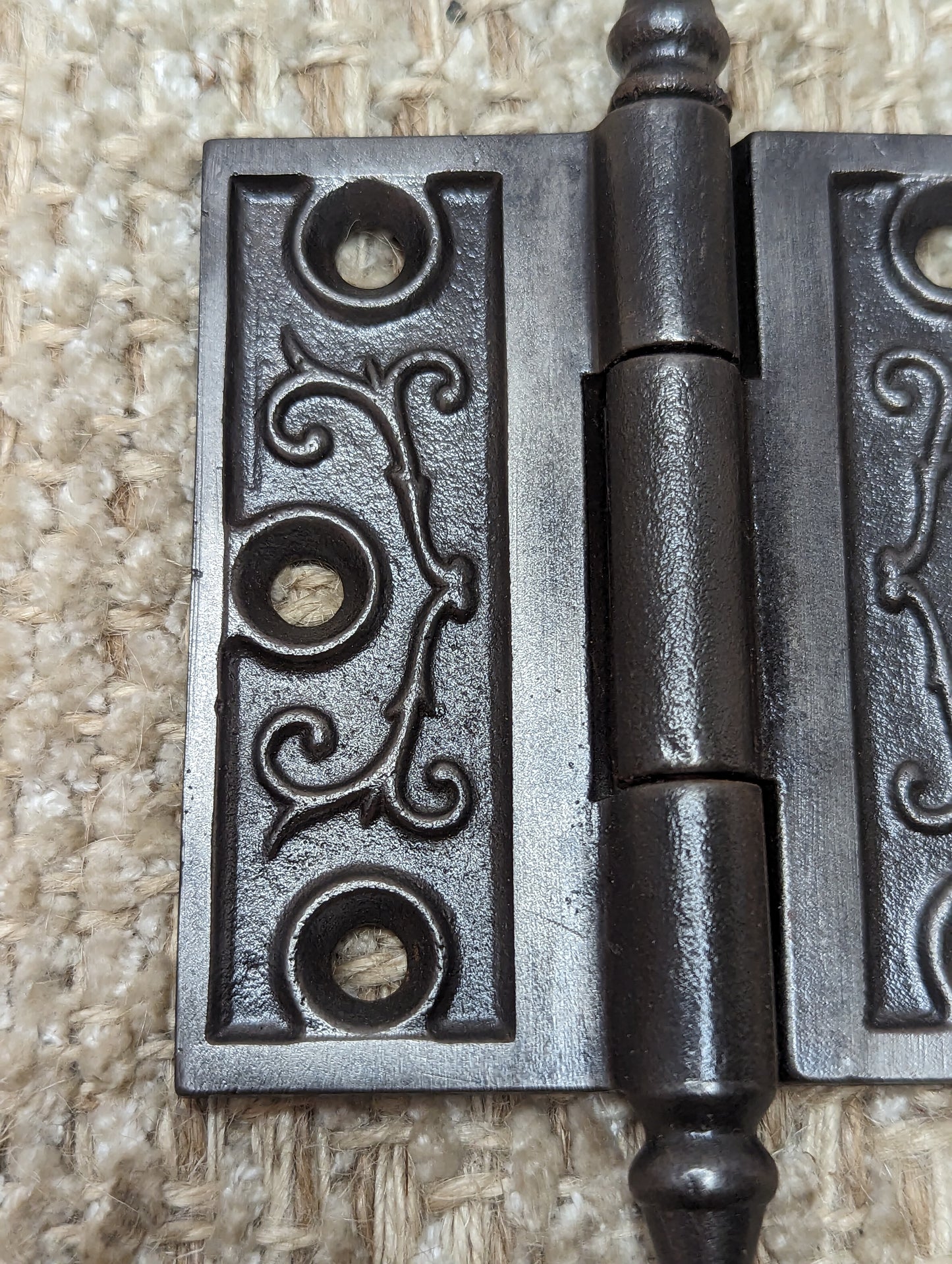 3" x 3" Antique Ornate Cast Iron Steeple Hinge