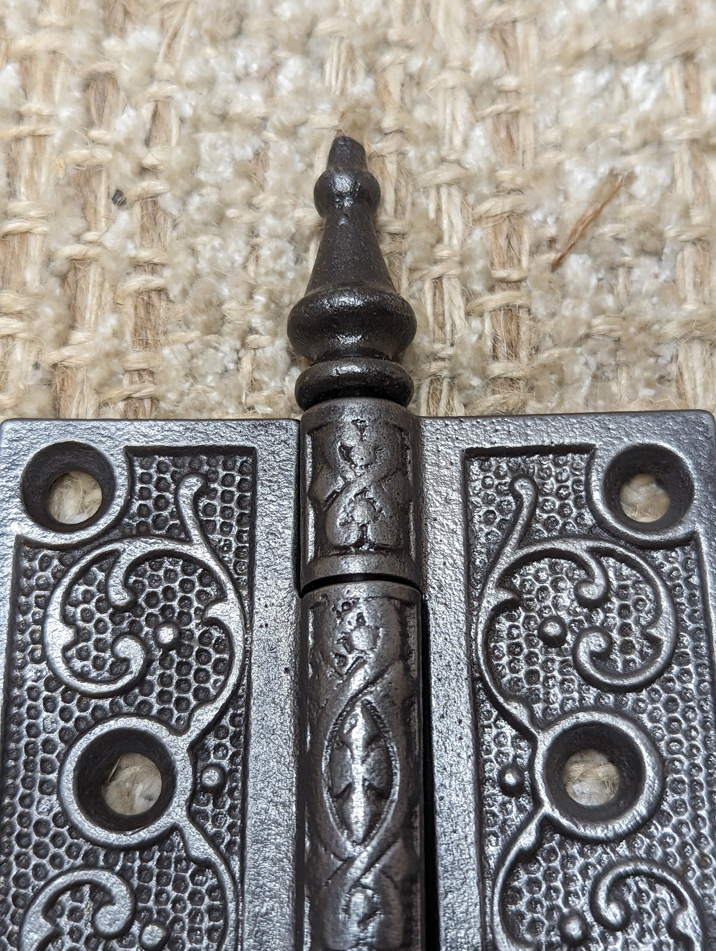 3" x 3" Antique Ornate Cast Iron Steeple Hinge