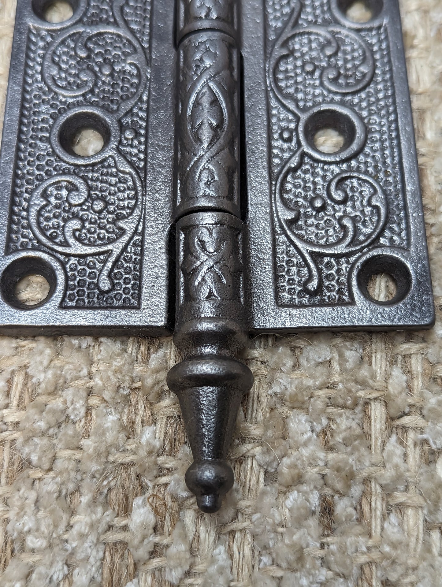 3" x 3" Antique Ornate Cast Iron Steeple Hinge