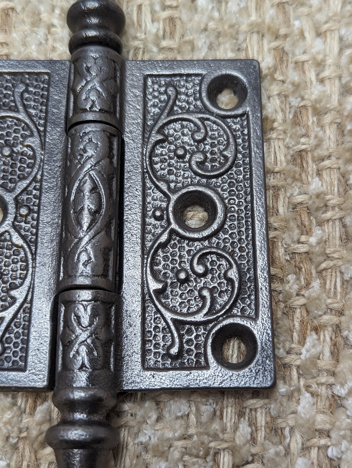 3" x 3" Antique Ornate Cast Iron Steeple Hinge