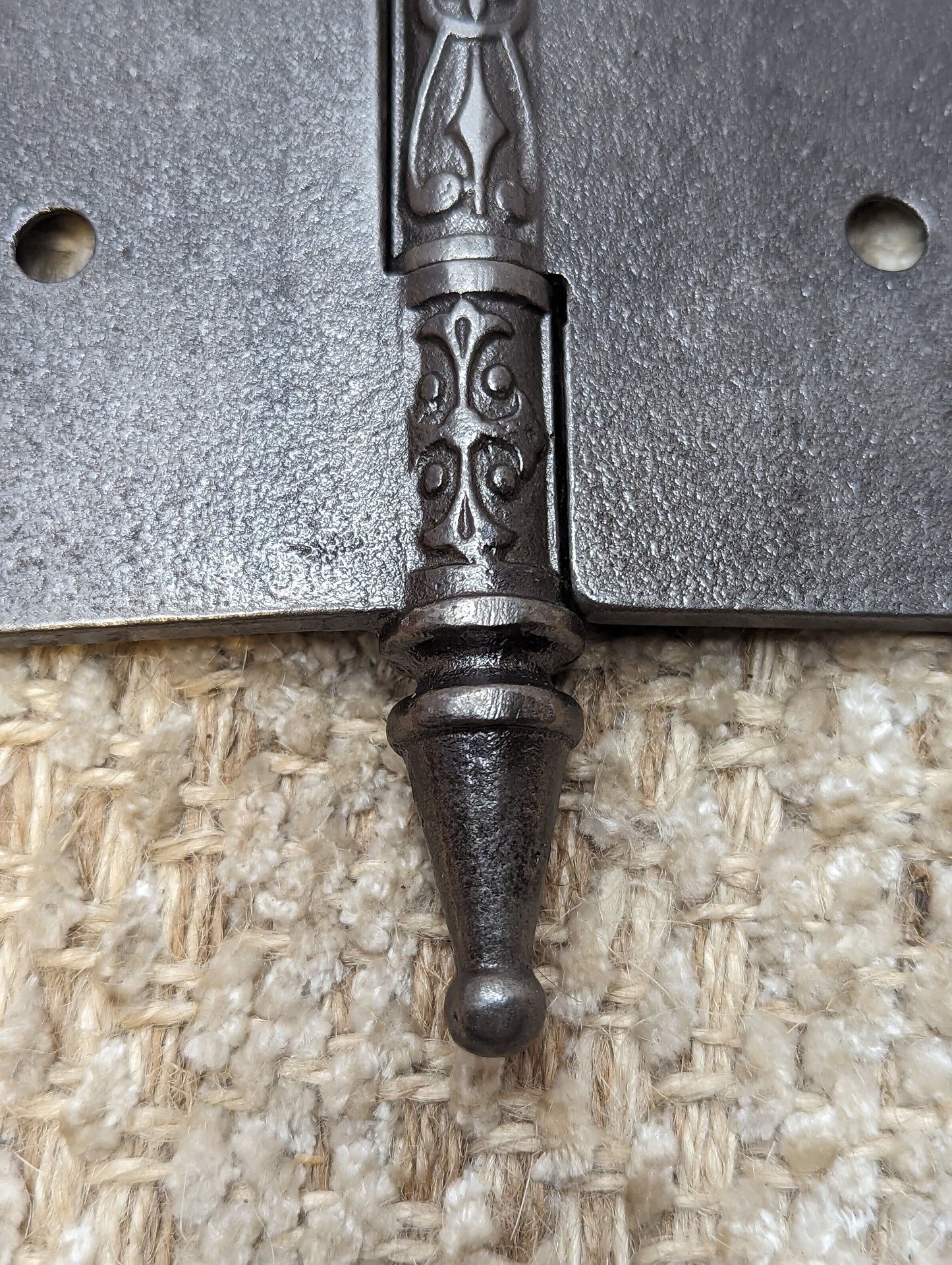 4 1/2" x 4" Antique Ornate Cast Iron Steeple Hinge