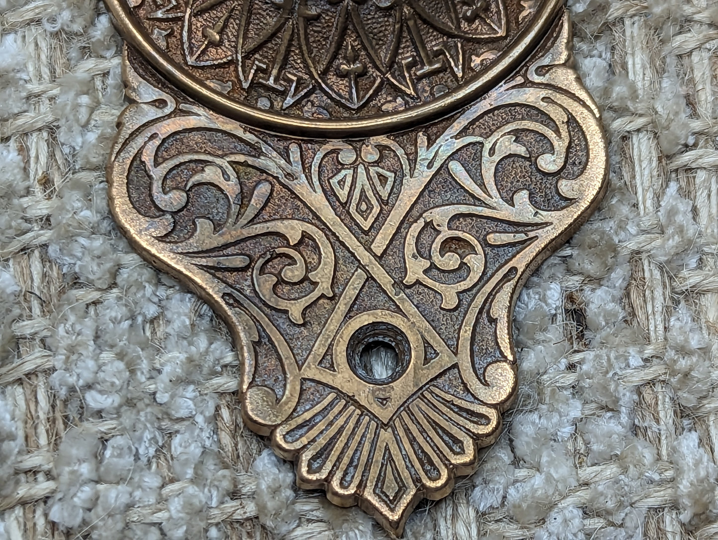 Cast Brass Or Bronze Triangular Knob Rosette Escutcheon #203