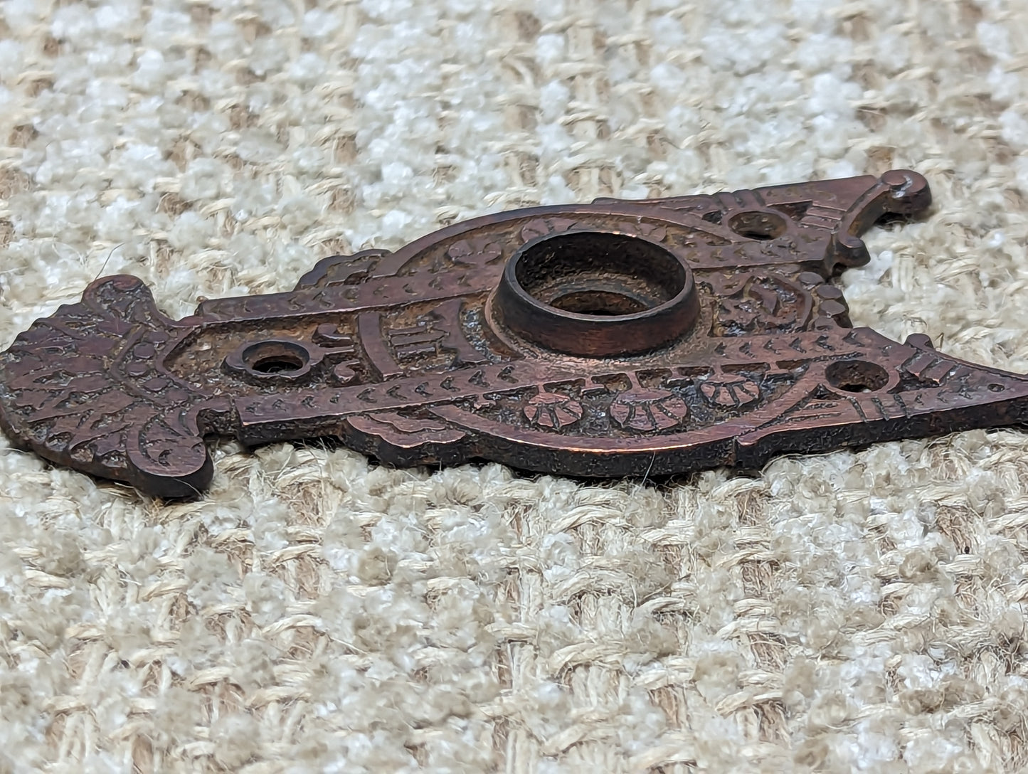 Cast Iron Triangular Knob Rosette Escutcheon