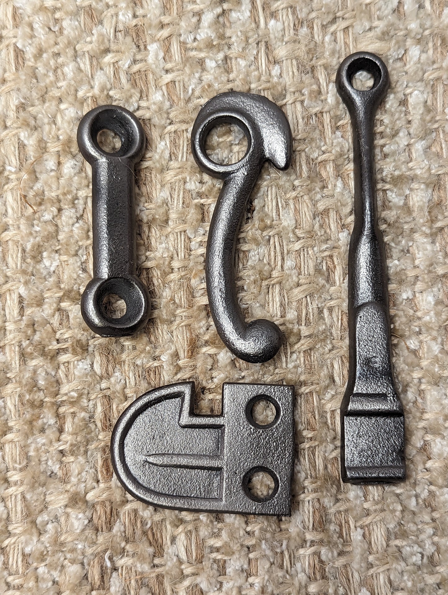 Antique Early Cast Iron Thumb Latch Door Handle Set