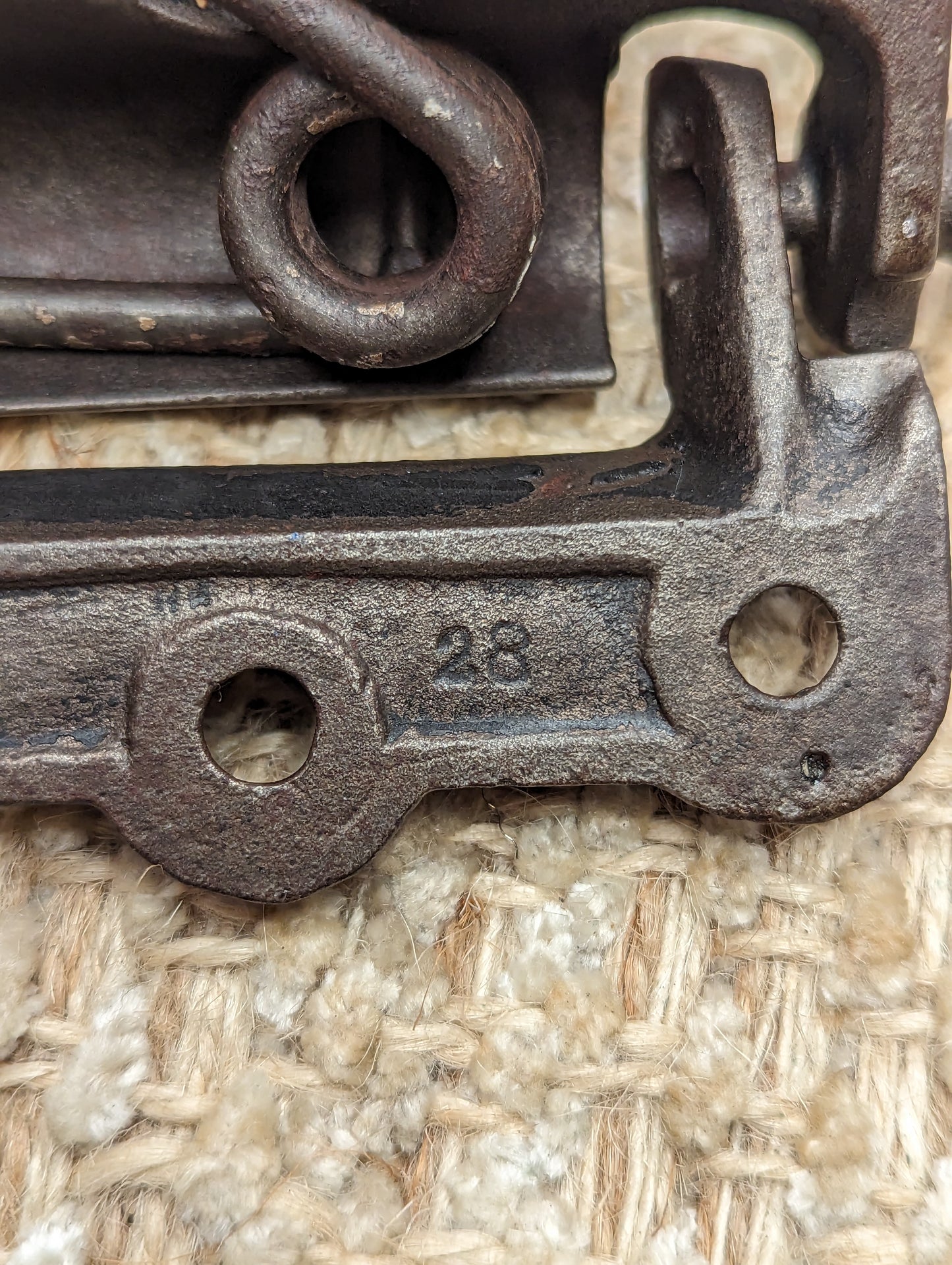 2 5/8" x 3" Antique Cast Iron Spring Screen Door Hinge