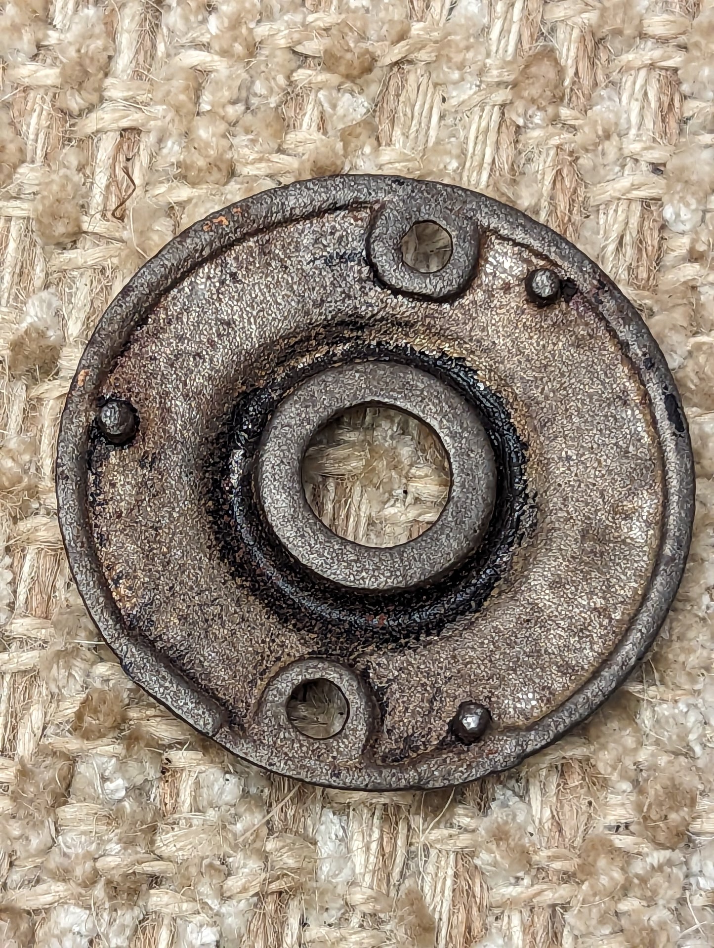 2 1/16" Antique Cast Iron Rosette Escutcheon For Door Knob