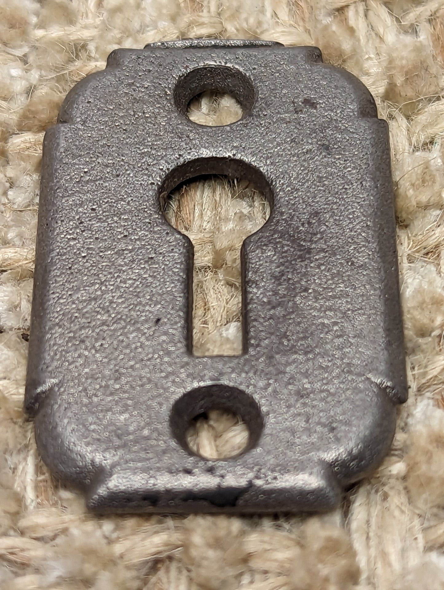 1  1/16" x 1  11/16" Antique Cast Iron Key Hole Cover Escutcheon