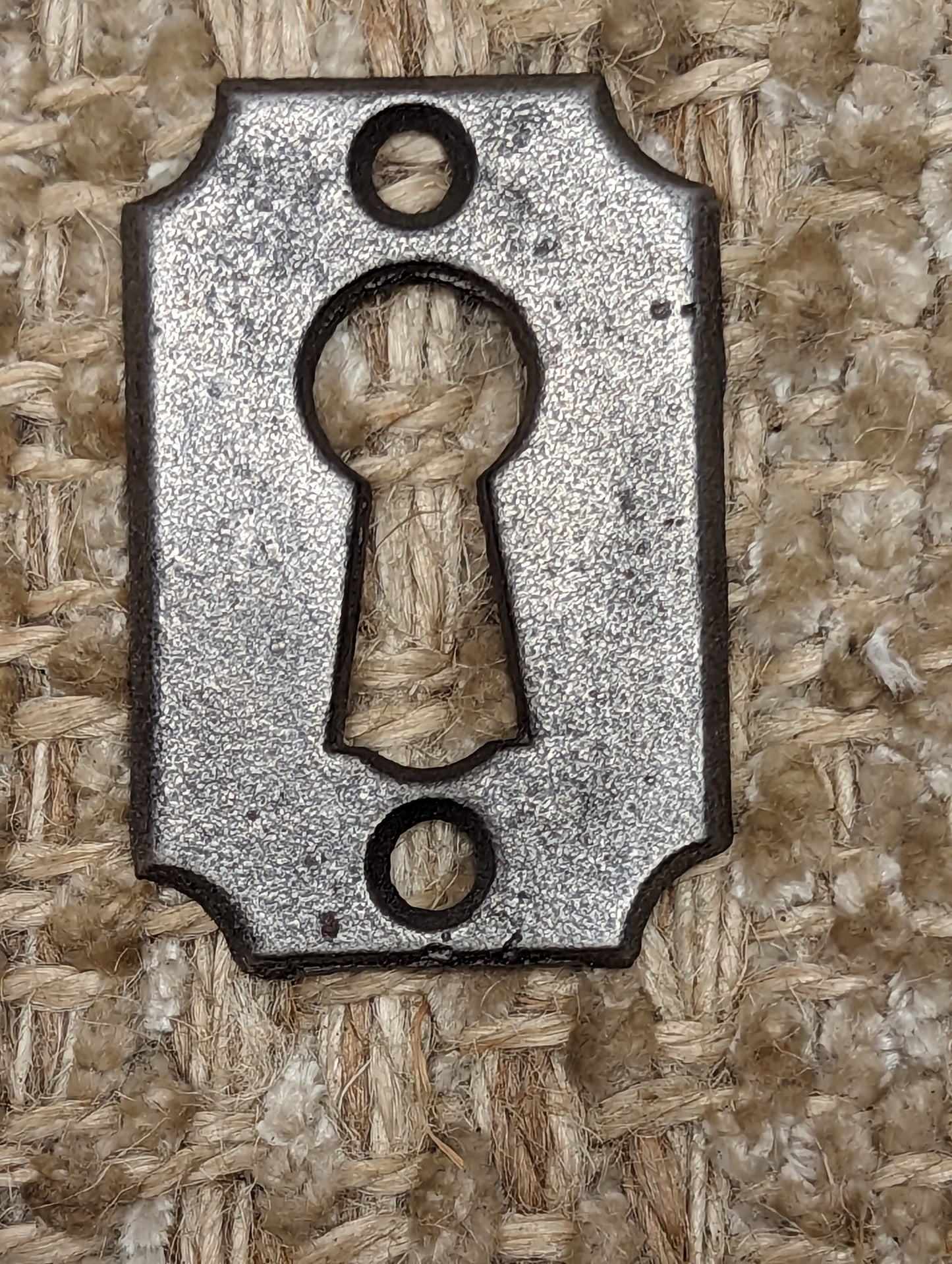 1  1/16" x 1  11/16" Antique Cast Iron Key Hole Cover Escutcheon