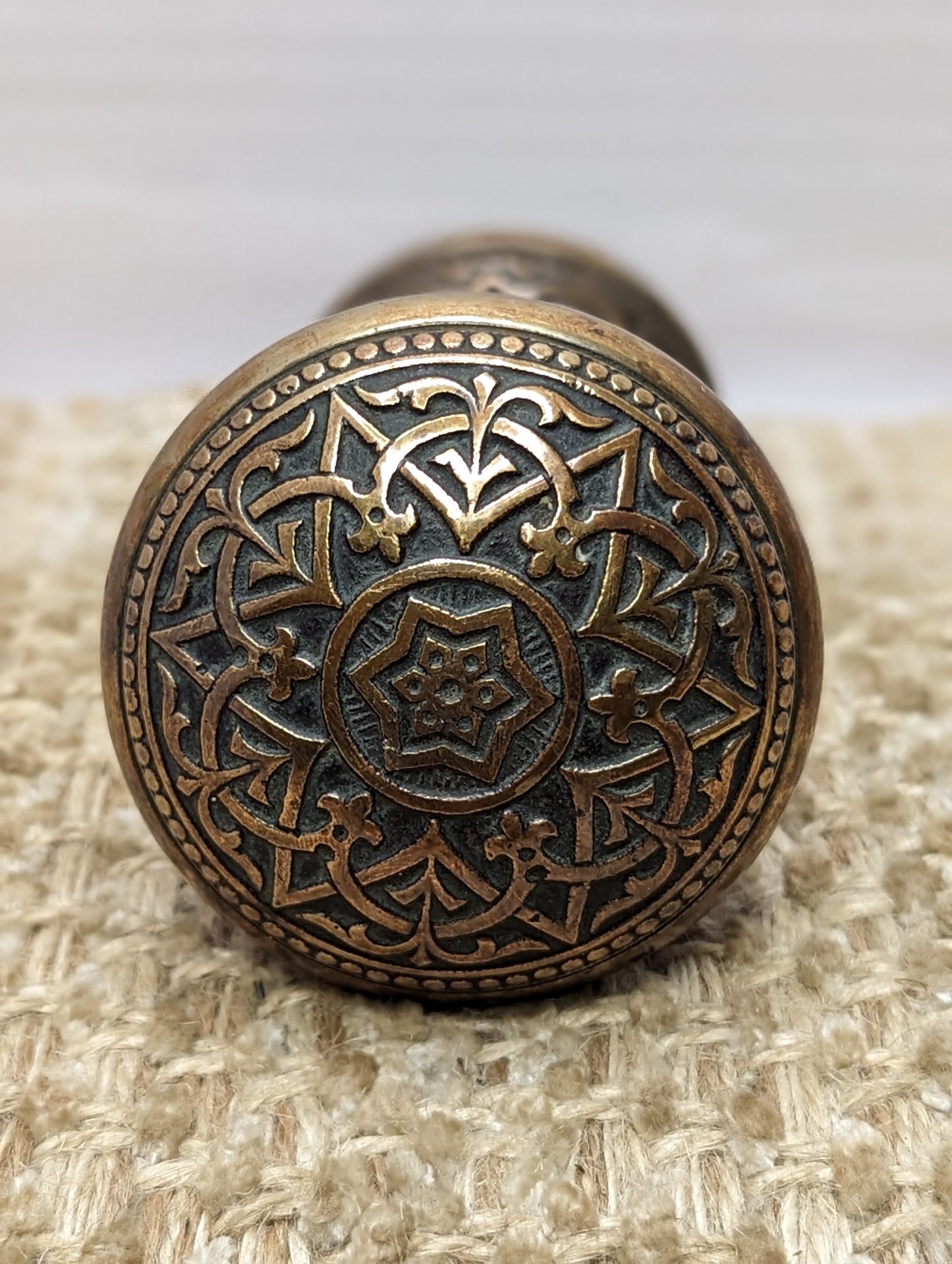 2 1/4" Antique Corbin Trenton Decorative Cast Bronze Door Knob Circa 1887