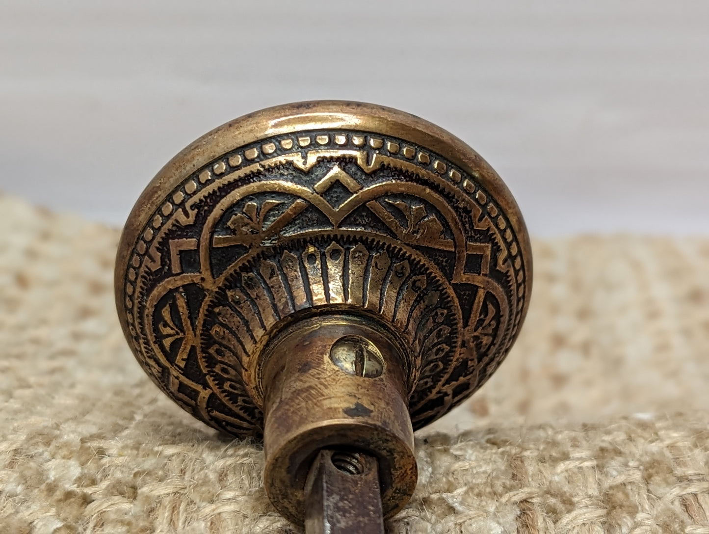 2 1/4" Antique Corbin Trenton Decorative Cast Bronze Door Knob Circa 1887