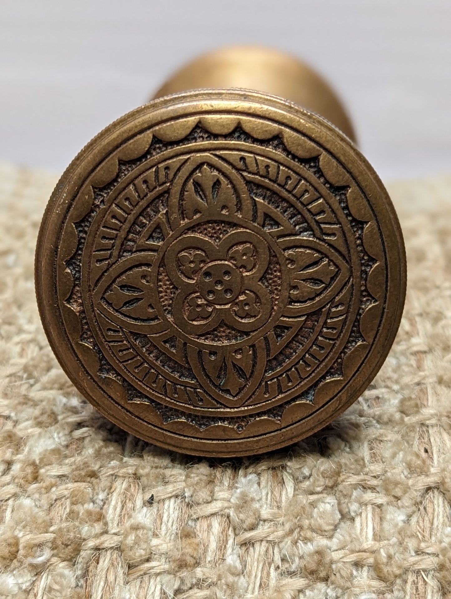 2 7/16" & 2 1/8"  Antique Corbin Decorative Brass Door Knob Circa 1881