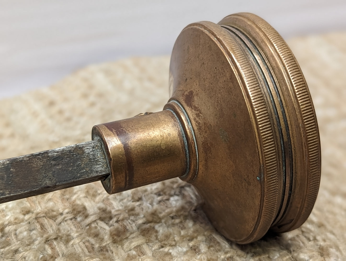 2 7/16" & 2 1/8"  Antique Corbin Decorative Brass Door Knob Circa 1881