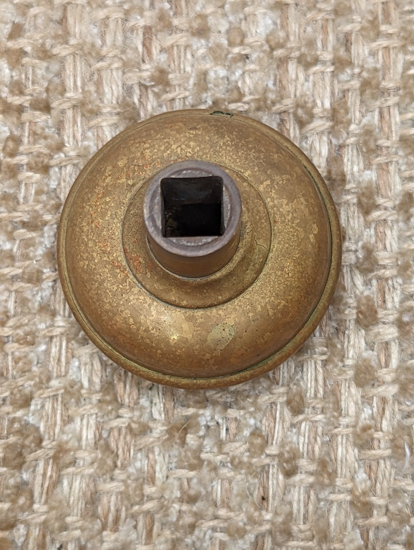 2 1/4" Antique Barrows Arcola Decorative Brass Door Knob Circa 1900