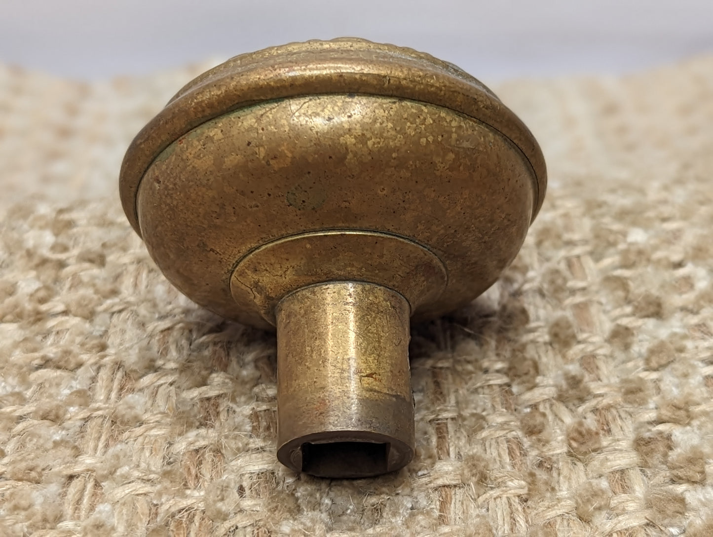 2 1/4" Antique Barrows Arcola Decorative Brass Door Knob Circa 1900