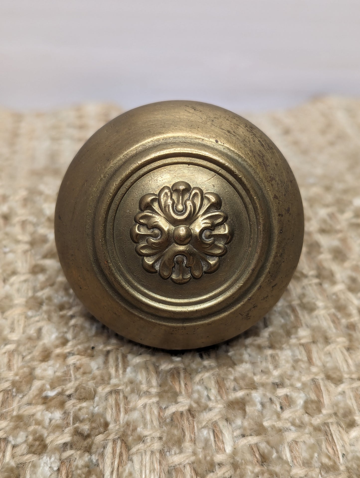 2 1/4" Antique Russell & Erwin "Roland" Decorative Brass Door Knob Circa 1909