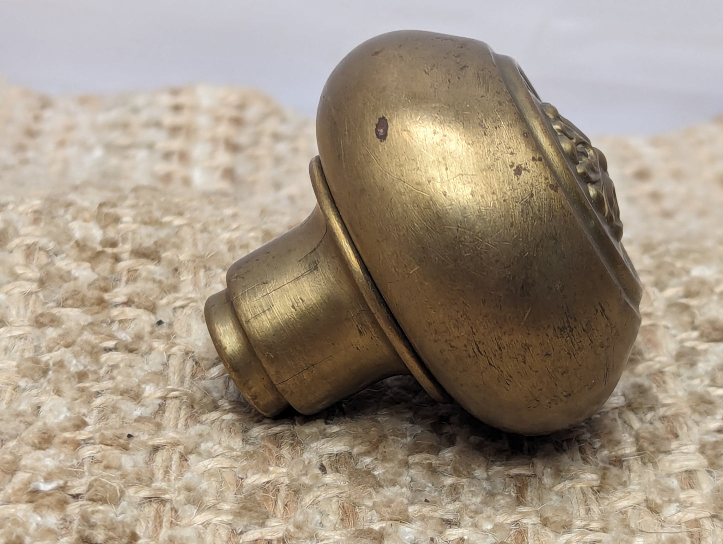 2 1/4" Antique Russell & Erwin "Roland" Decorative Brass Door Knob Circa 1909