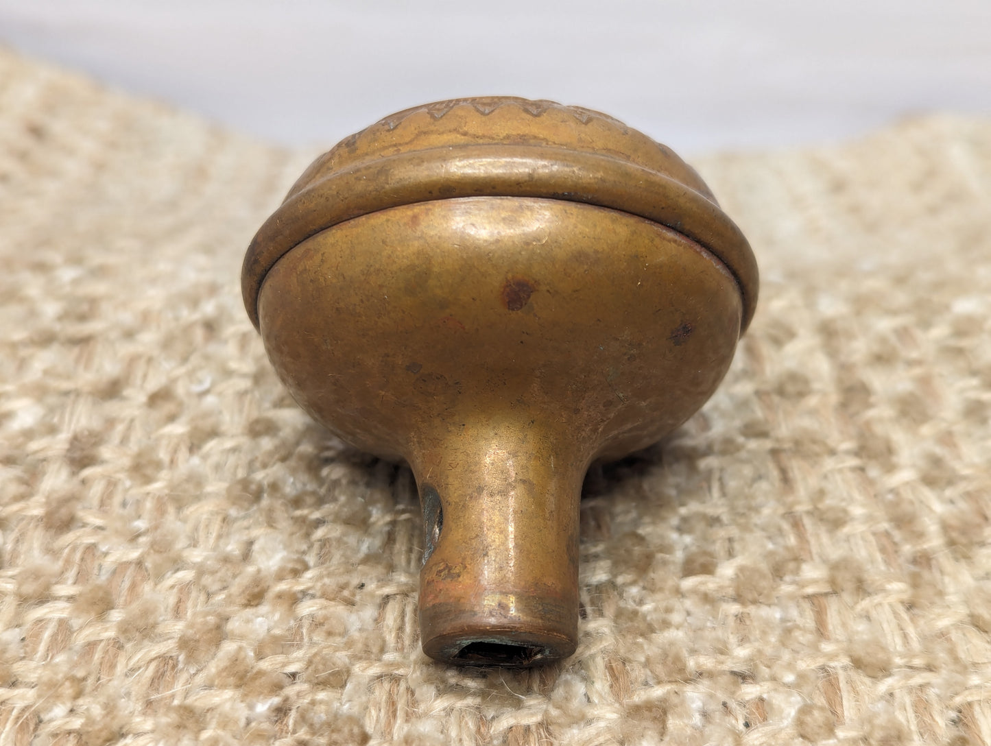 2 1/4" Antique Sargent Decorative Stamped Brass Door Knob Circa 1890