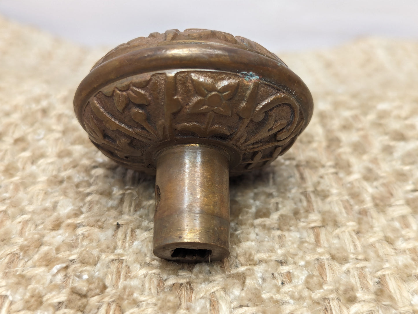 2 1/4" Antique Lockwood Decorative Cast Brass Door Knob Circa 1894