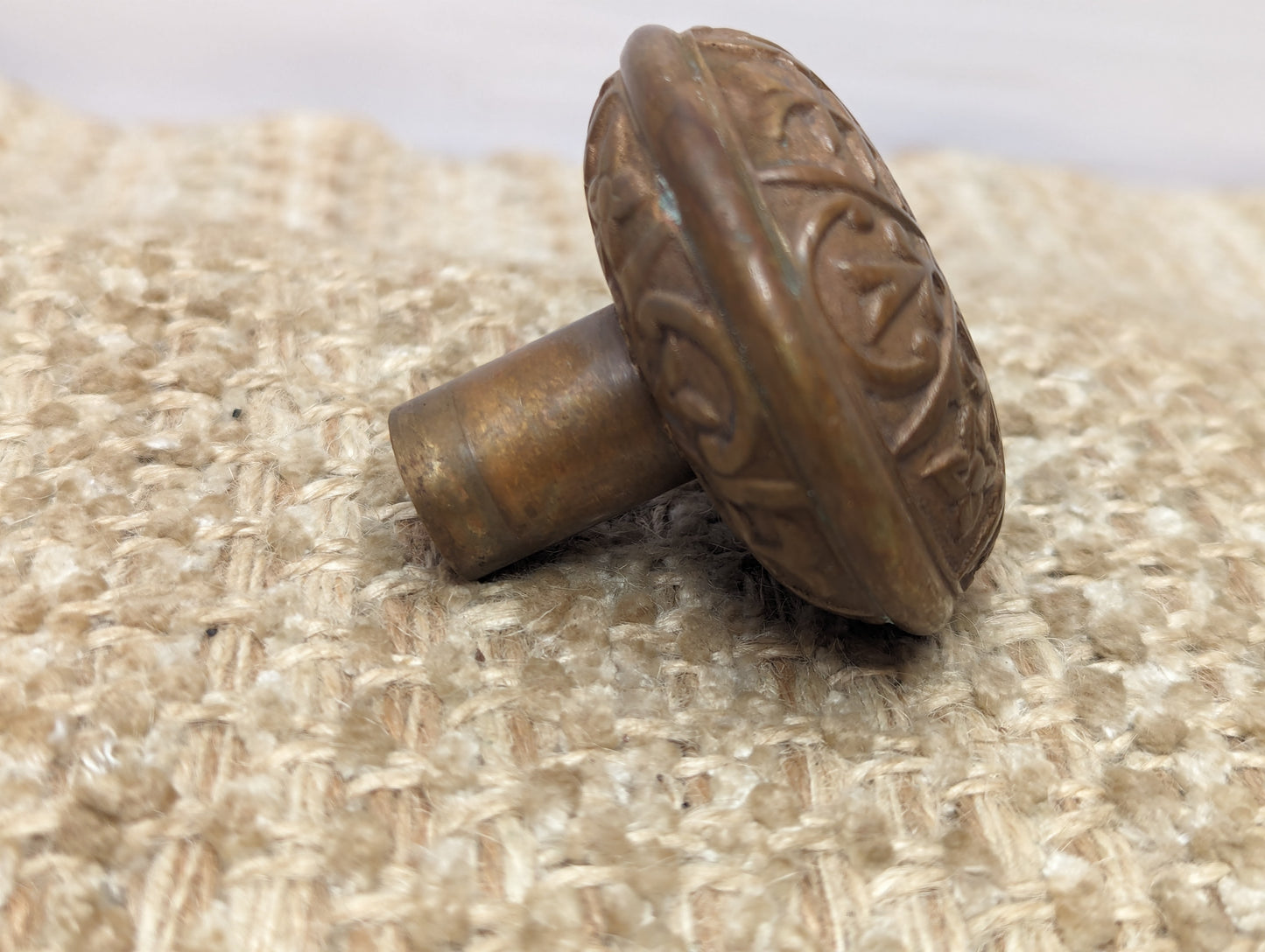 2 1/4" Antique Lockwood Decorative Cast Brass Door Knob Circa 1894