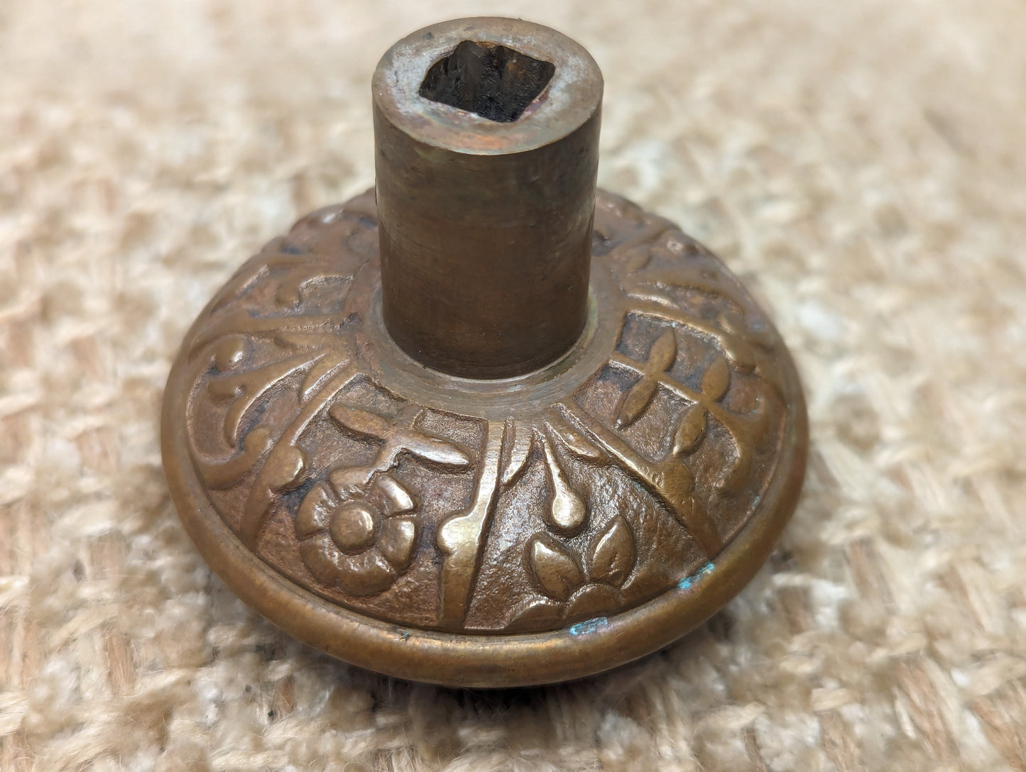 2 1/4" Antique Lockwood Decorative Cast Brass Door Knob Circa 1894