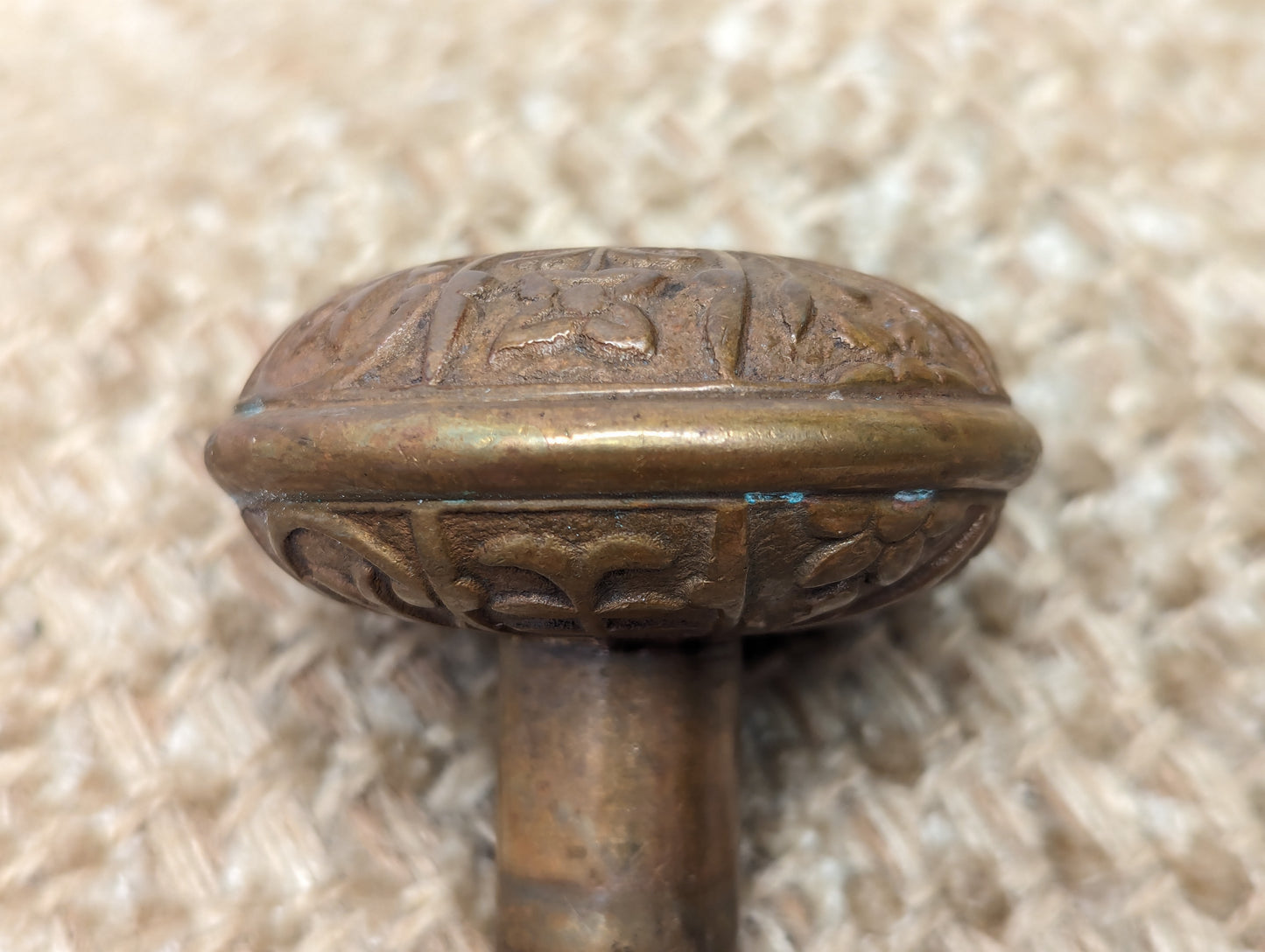 2 1/4" Antique Lockwood Decorative Cast Brass Door Knob Circa 1894