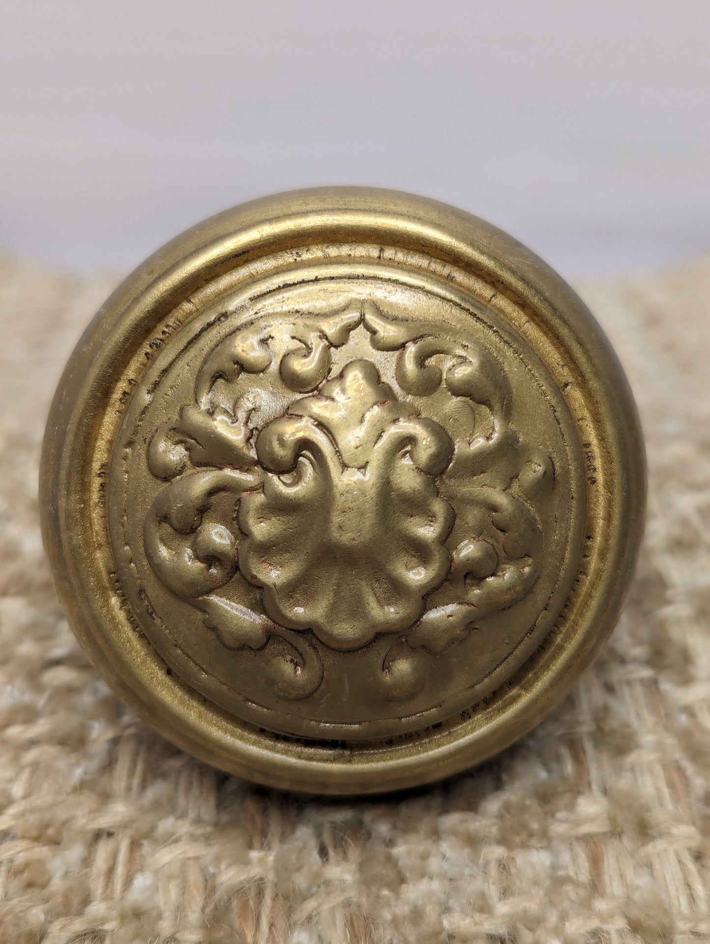 Antique Art Nouveau Decorative Brass Door Knob Early 1900's