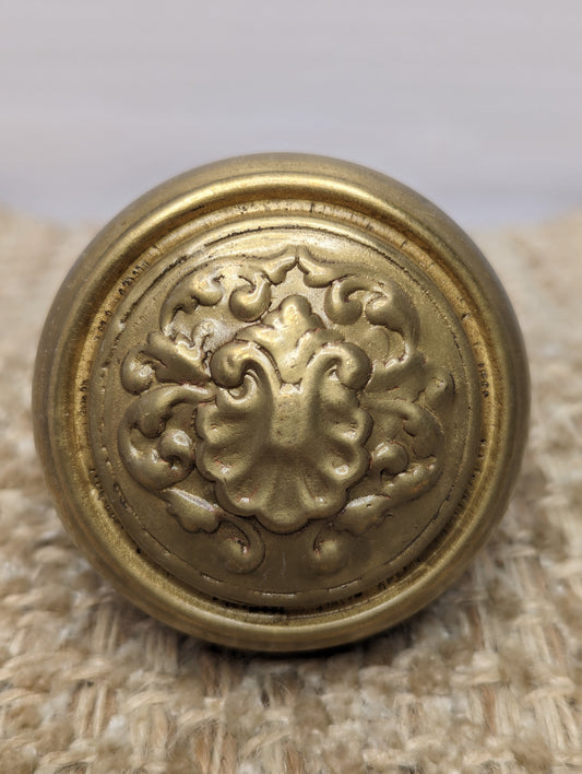 Antique Art Nouveau Decorative Brass Door Knob Early 1900's