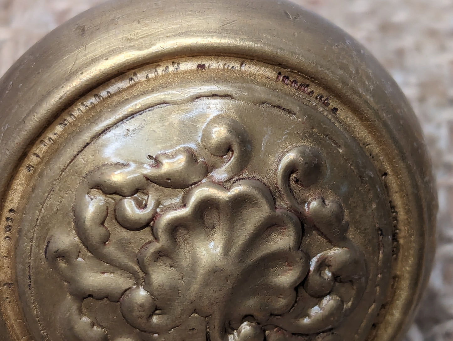 Antique Art Nouveau Decorative Brass Door Knob Early 1900's