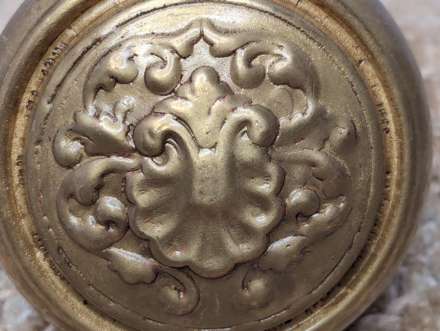 Antique Art Nouveau Decorative Brass Door Knob Early 1900's