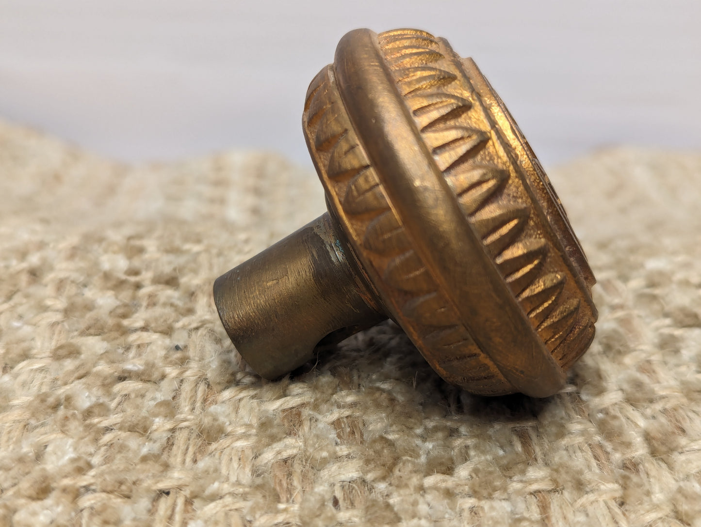 2 1/4" Antique Brittan, Graham & Mathes "Lotus" Decorative Cast Brass or Bronze Door Knob Circa 1890