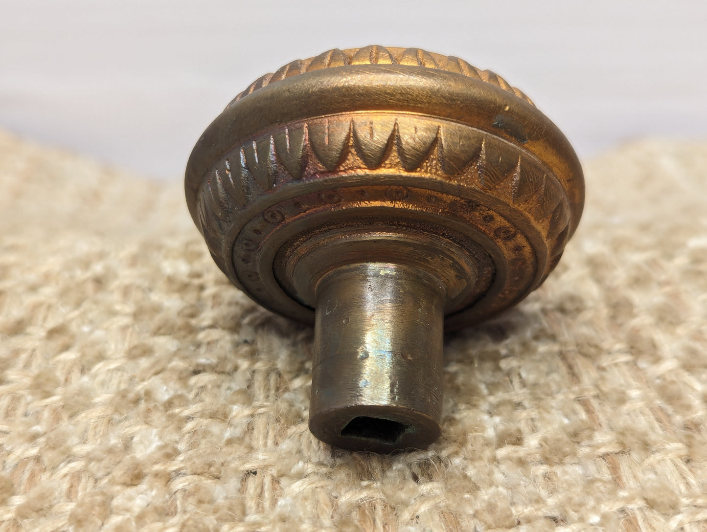 2 1/4" Antique Brittan, Graham & Mathes "Lotus" Decorative Cast Brass or Bronze Door Knob Circa 1890