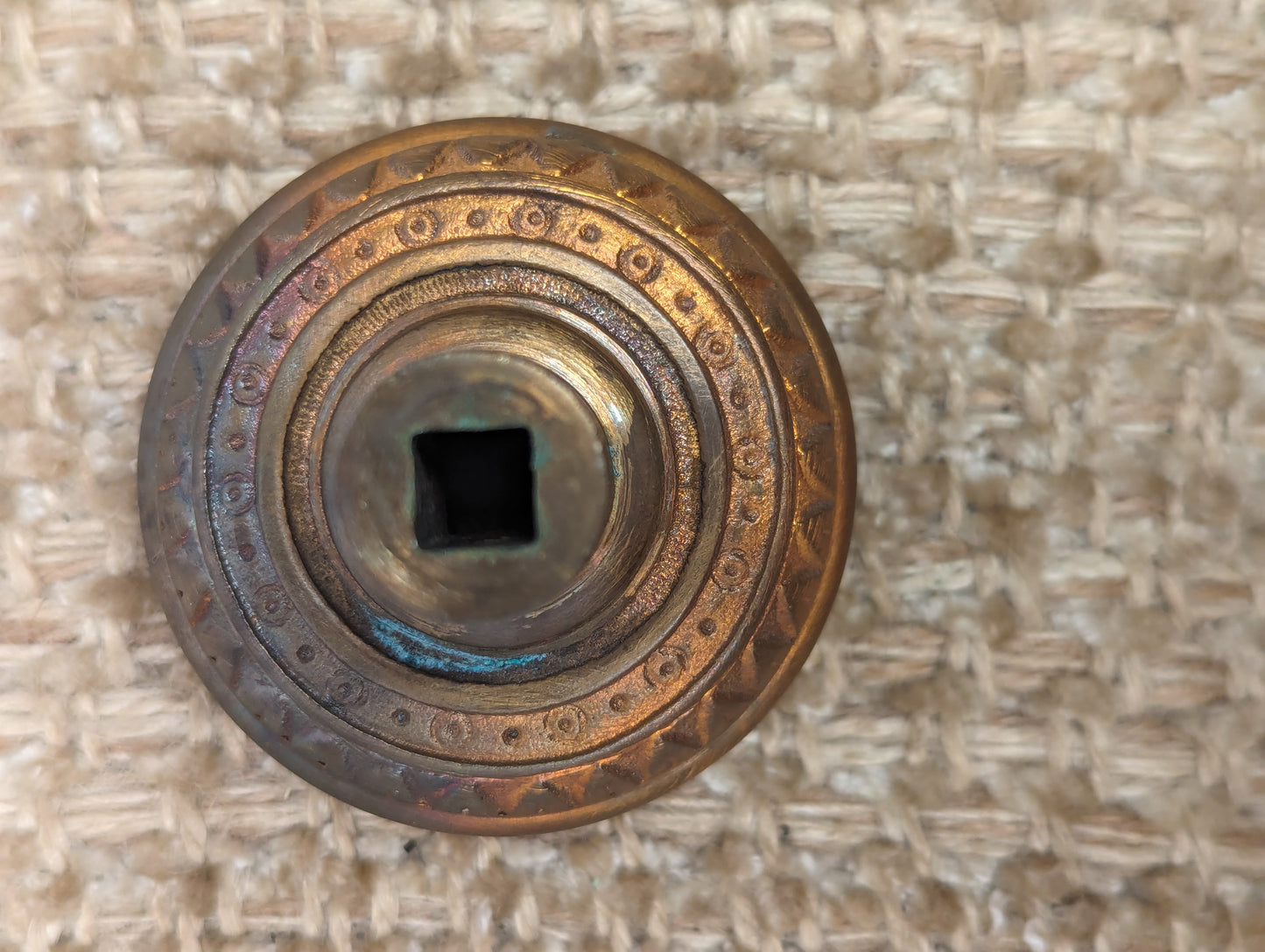 2 1/4" Antique Brittan, Graham & Mathes "Lotus" Decorative Cast Brass or Bronze Door Knob Circa 1890