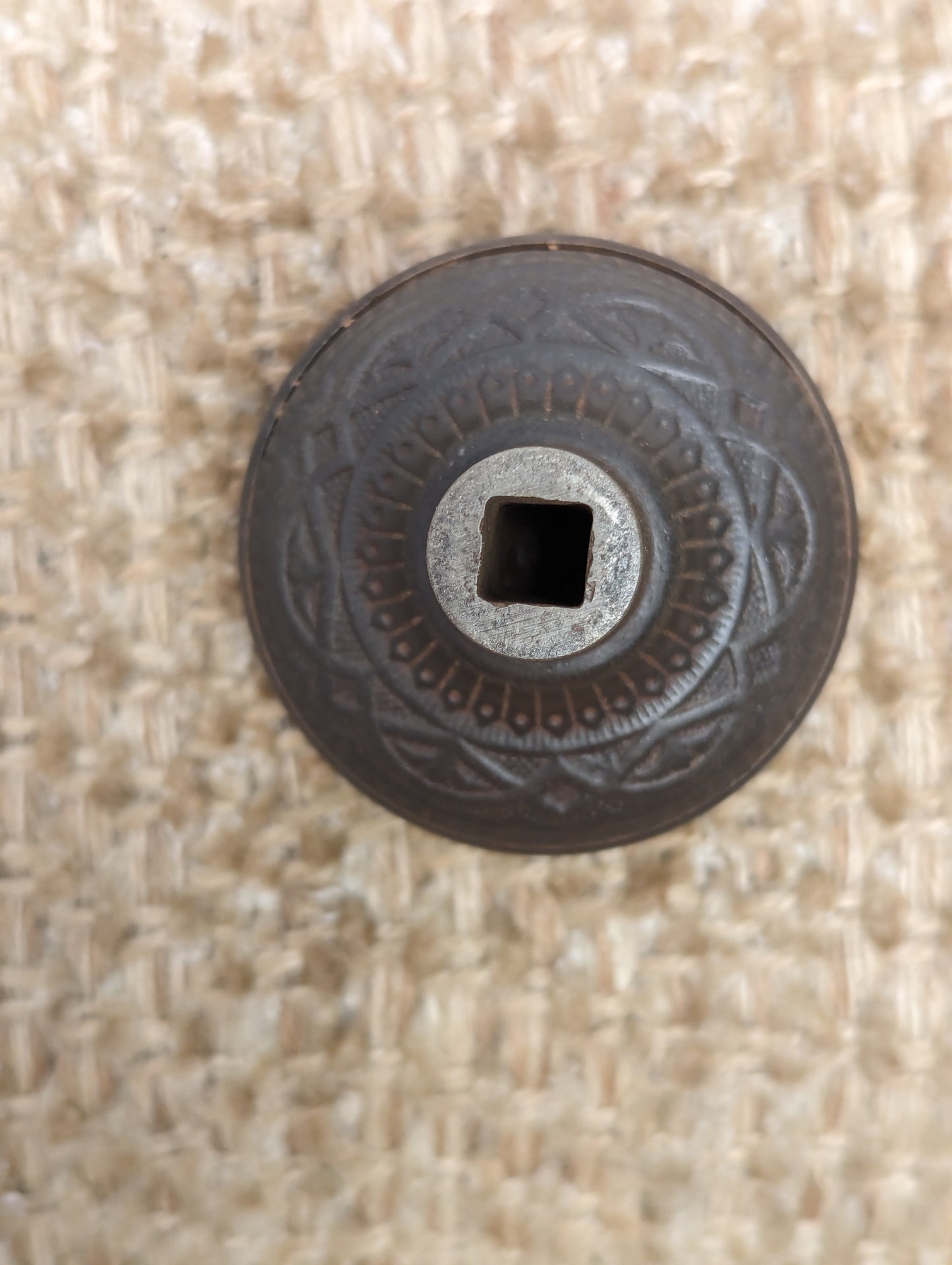 2 1/4" Antique Trenton Decorative Cast Iron Door Knob Circa 1887